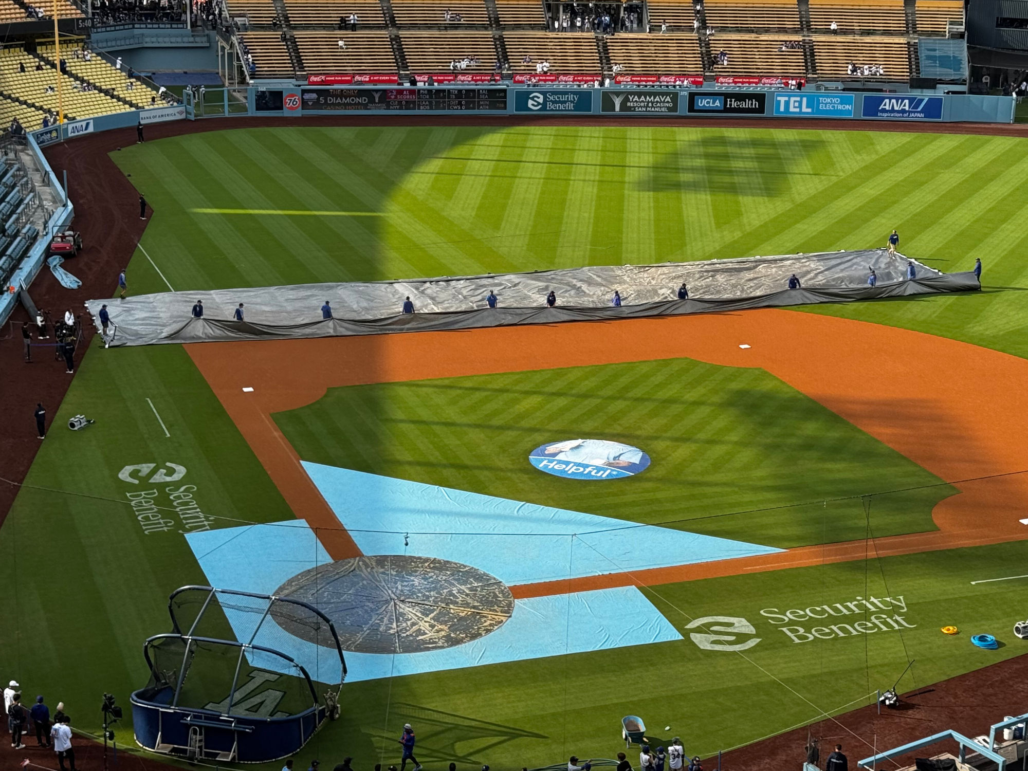 Dodger Stadium Tarp Fold It Back Up