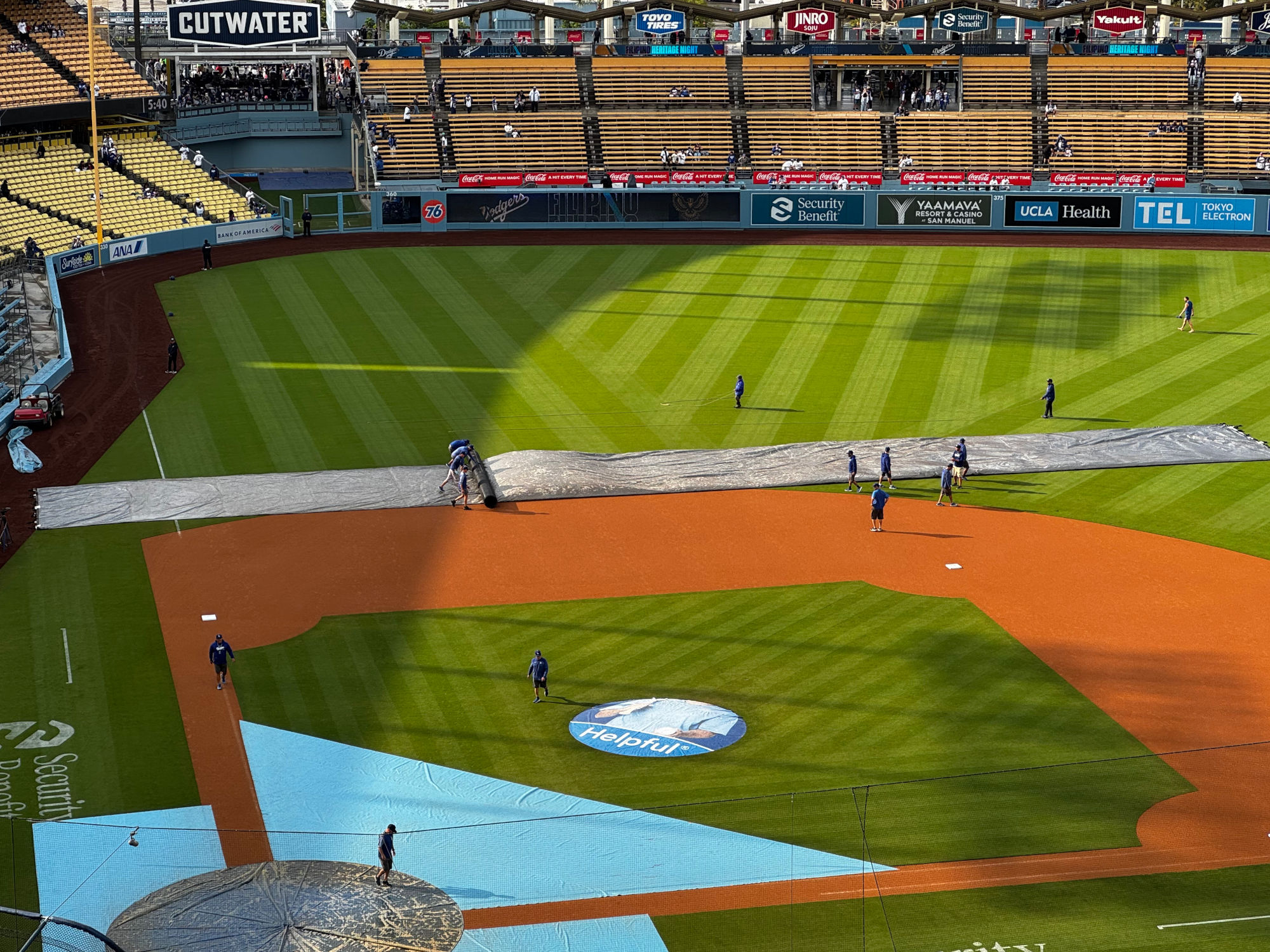 Dodger Stadium Tarp Roll It Flat