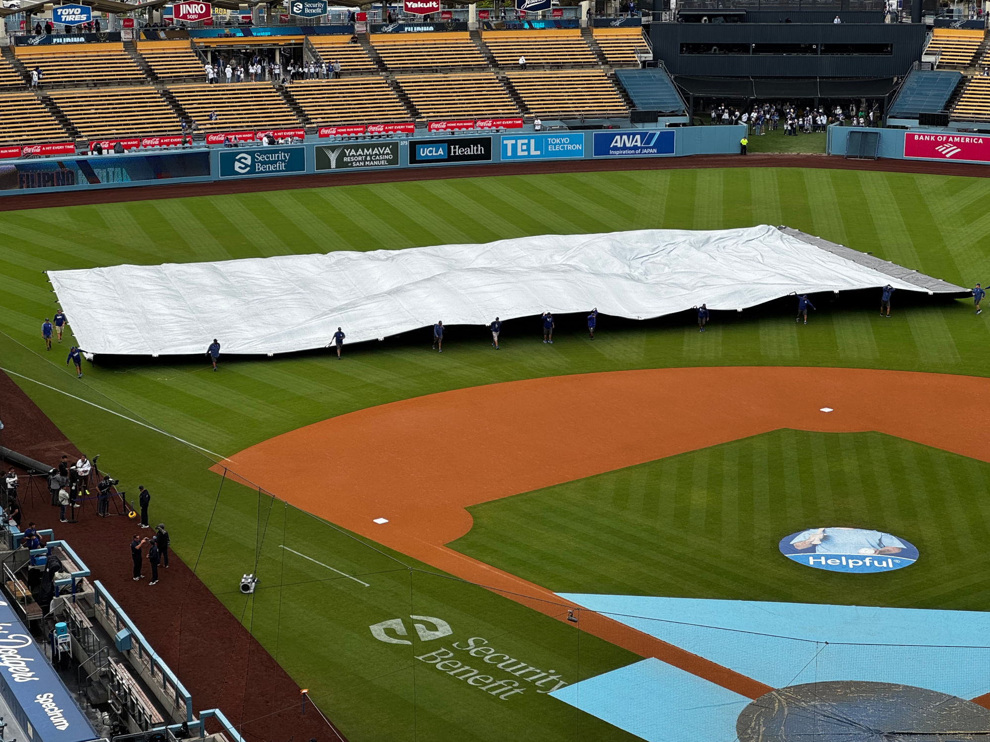 Dodger Stadium Tarp Silver Side Down