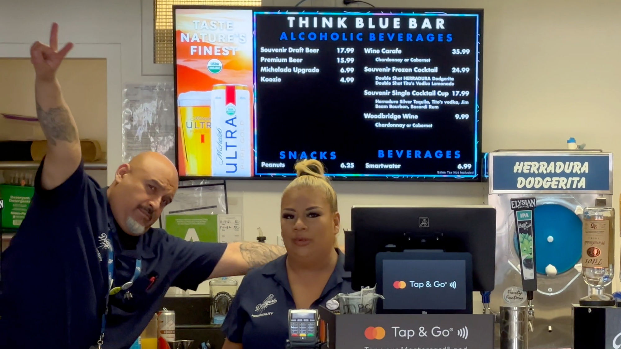 Dodger Stadium Think Blue Bar Menu