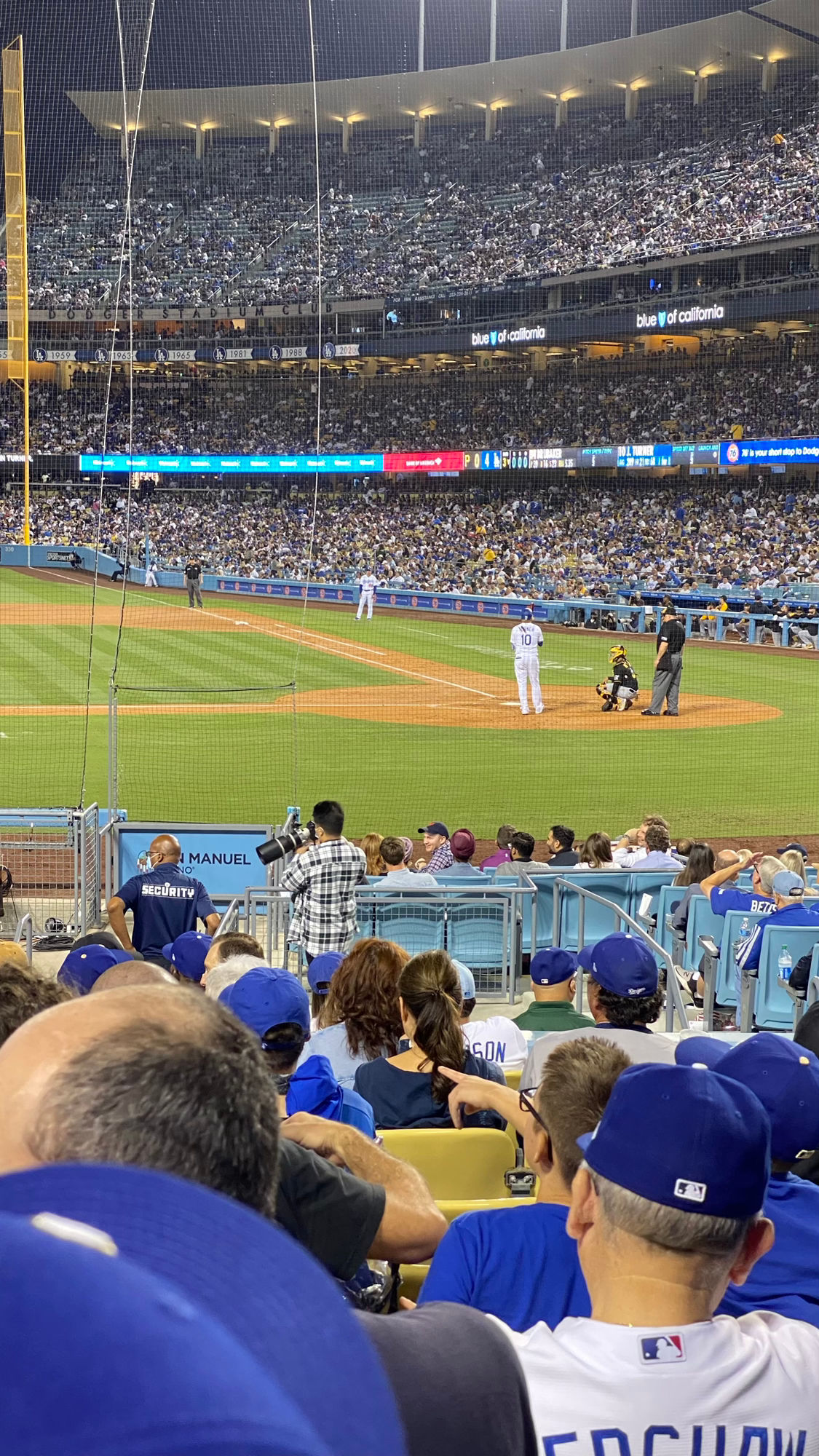 Dodger Stadium View from Field Box Left Field