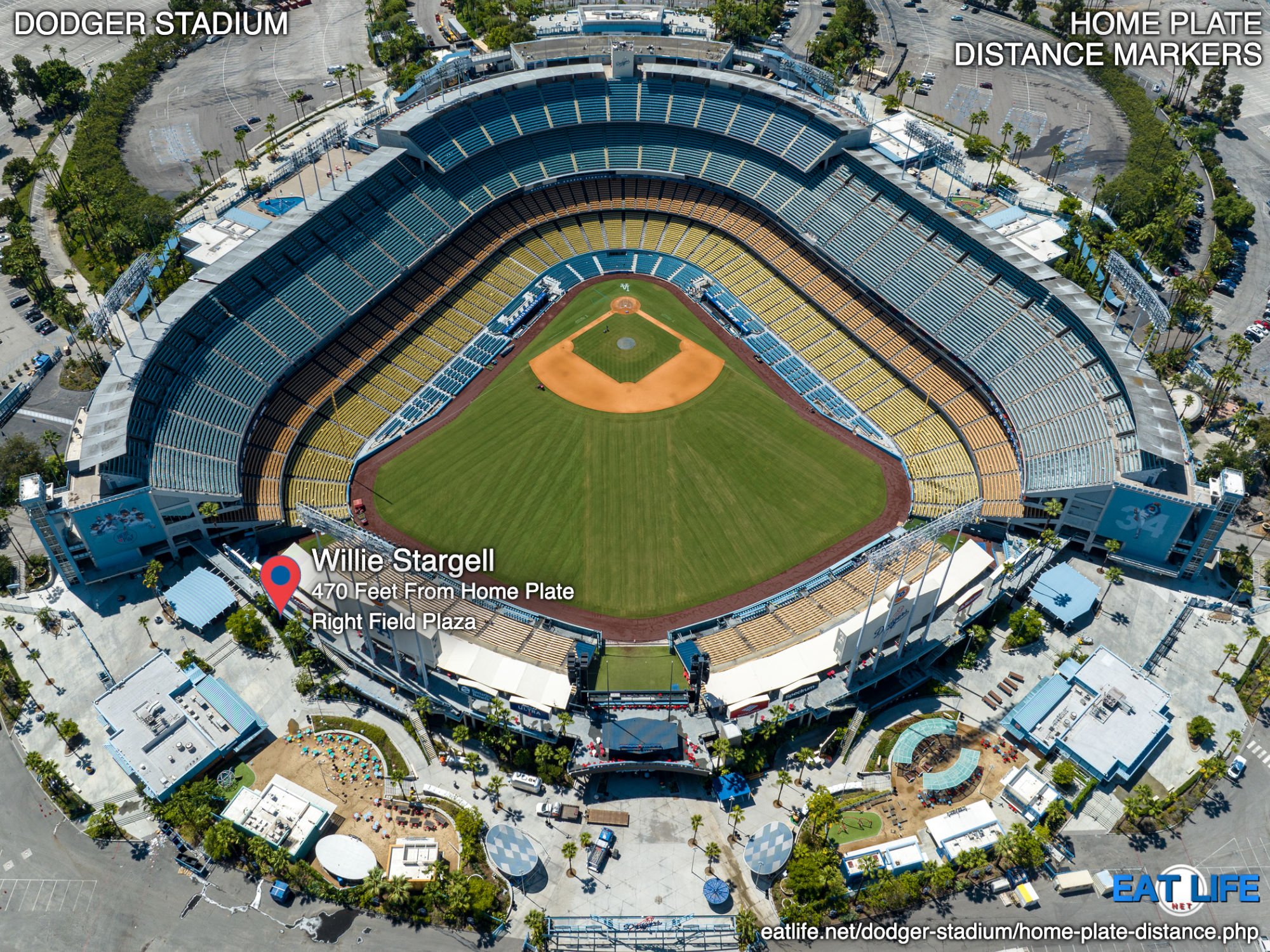 Dodger Stadium Willie Stargell 470 Feet Map