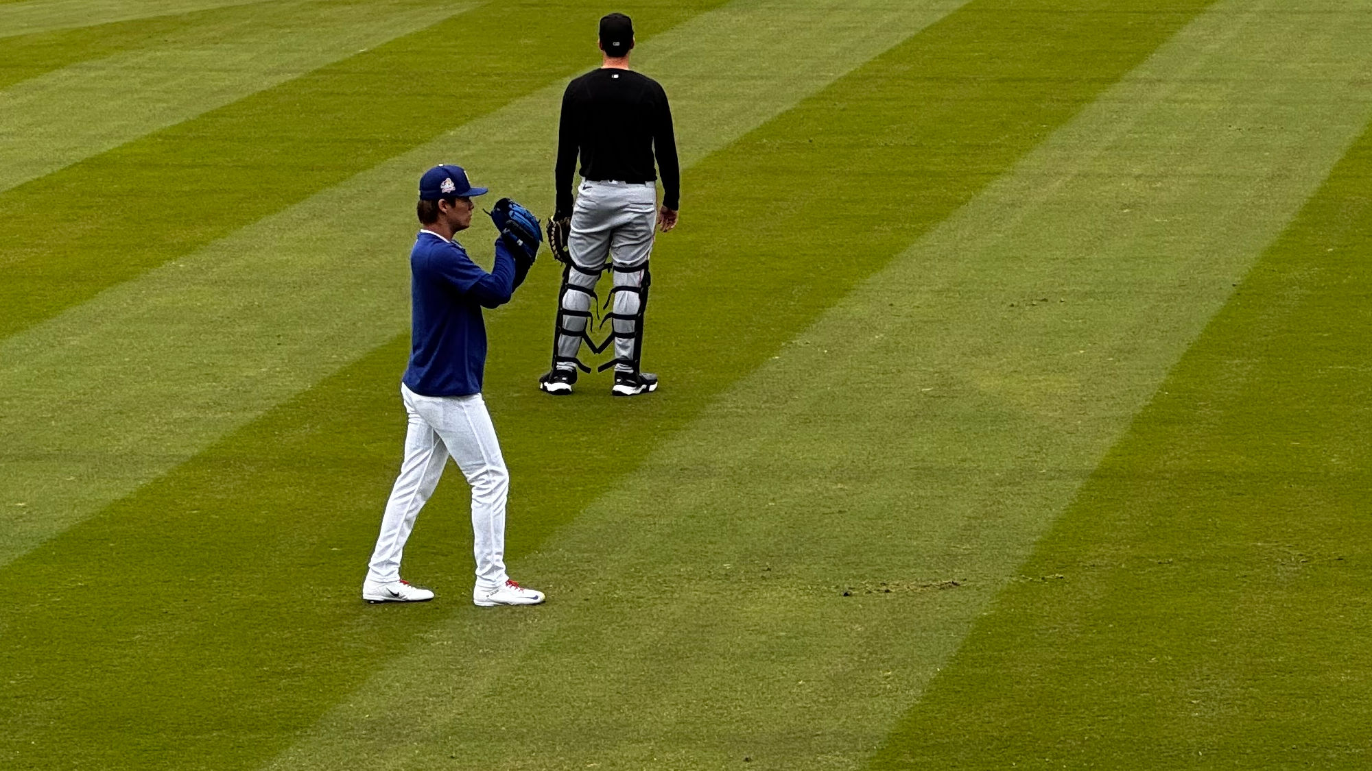 Dodger Stadium Yoshinobu Yamamoto Warming Up