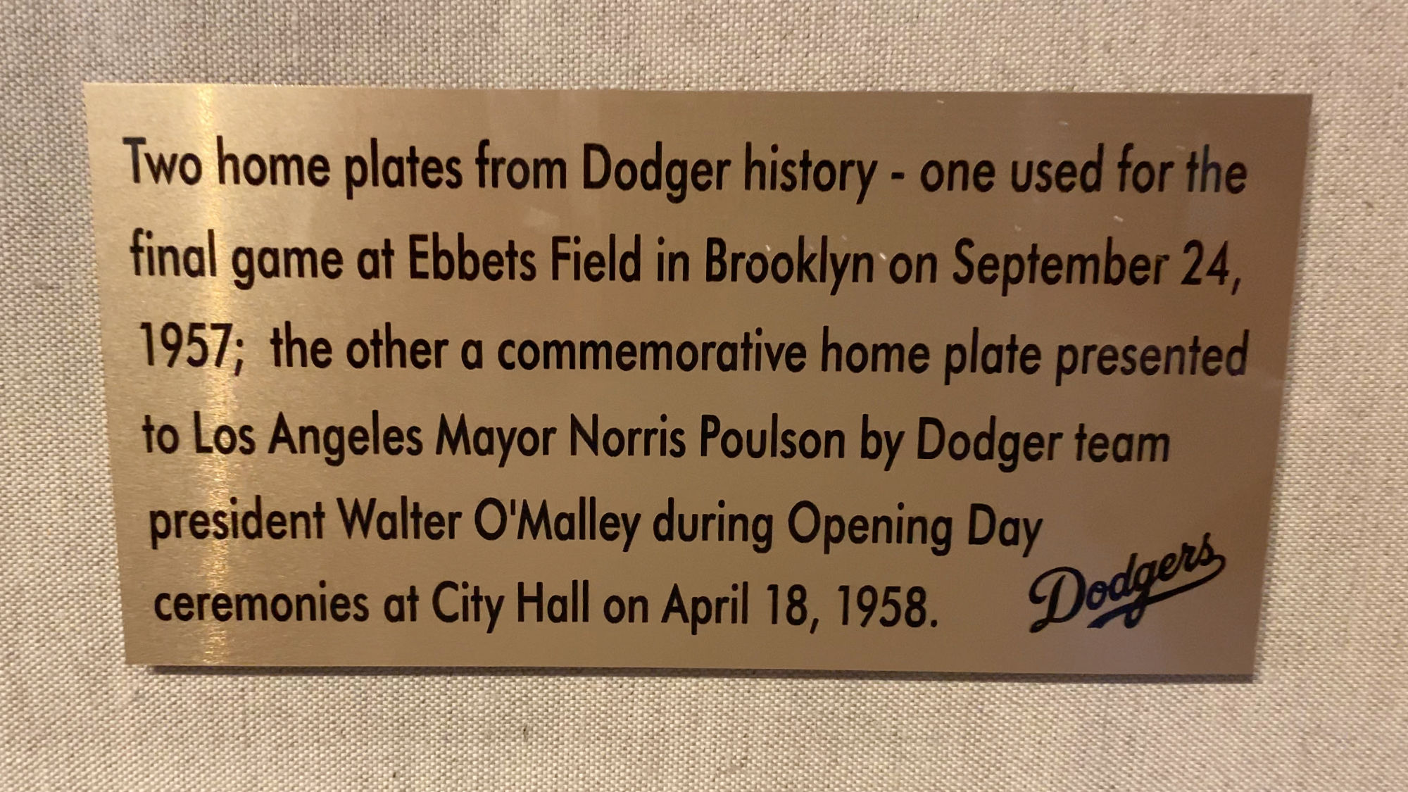 Dodger Stadium Historic Home Plates