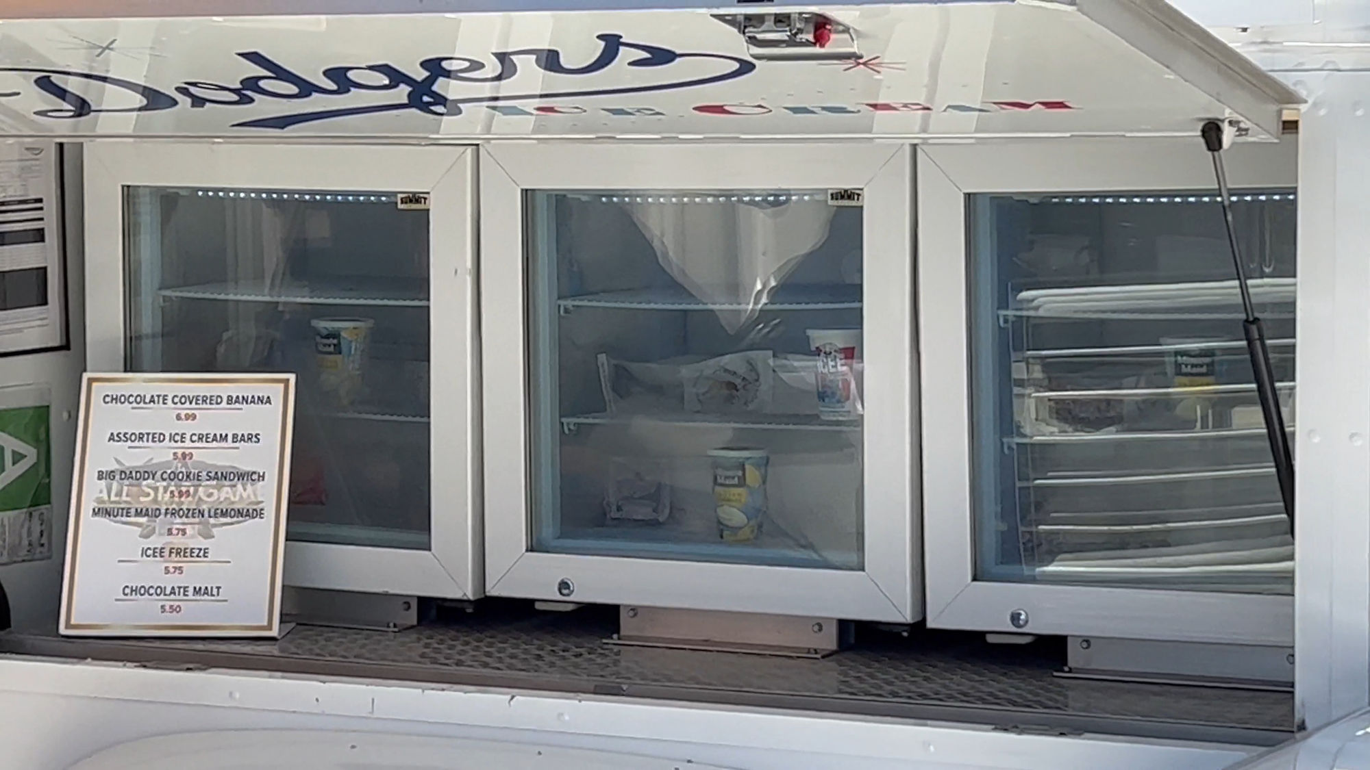 Menu Dodger Stadium Ice Cream Truck Menu