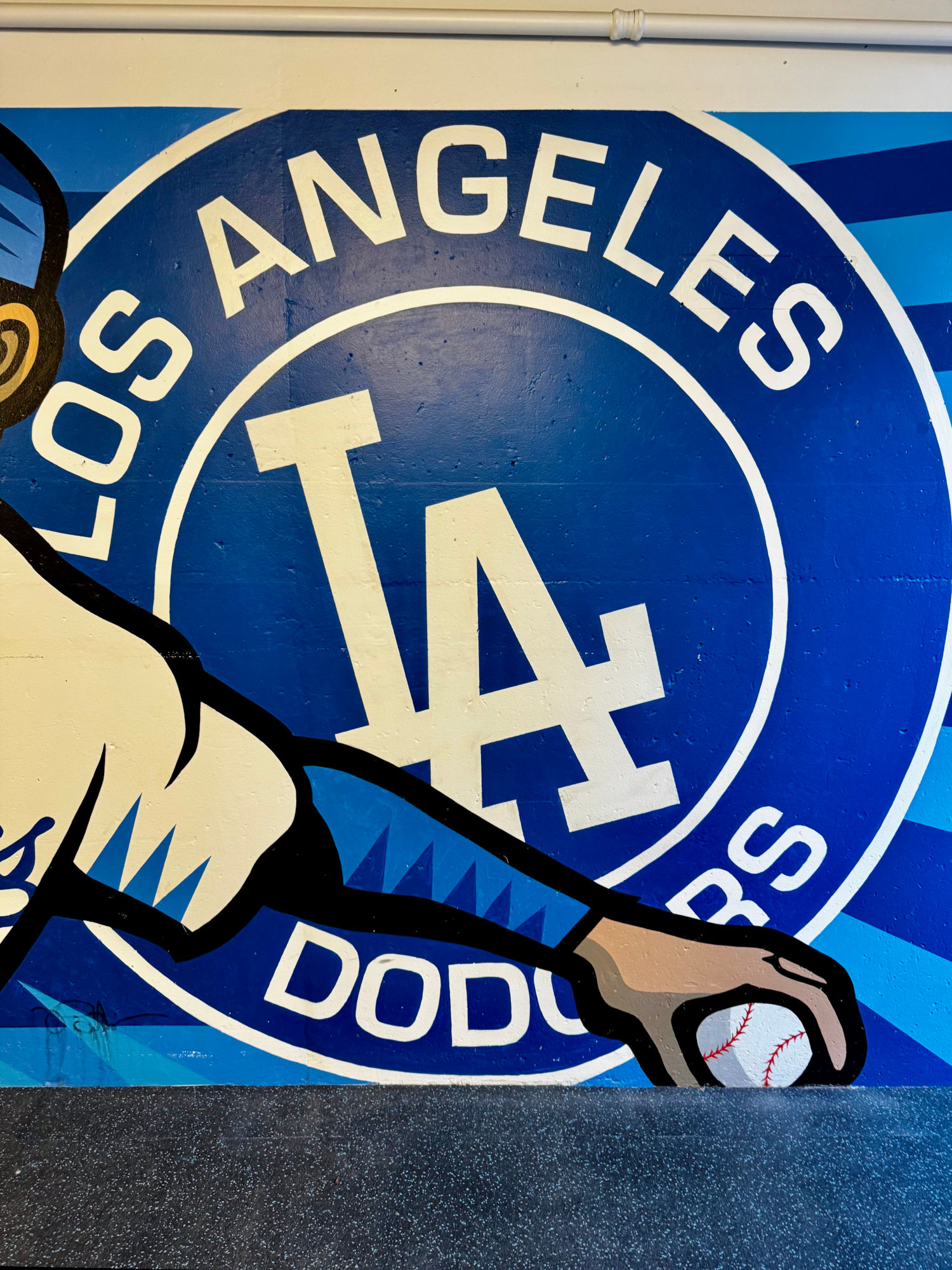 Dodgers Logo Clubhouse Hallway Player Mural