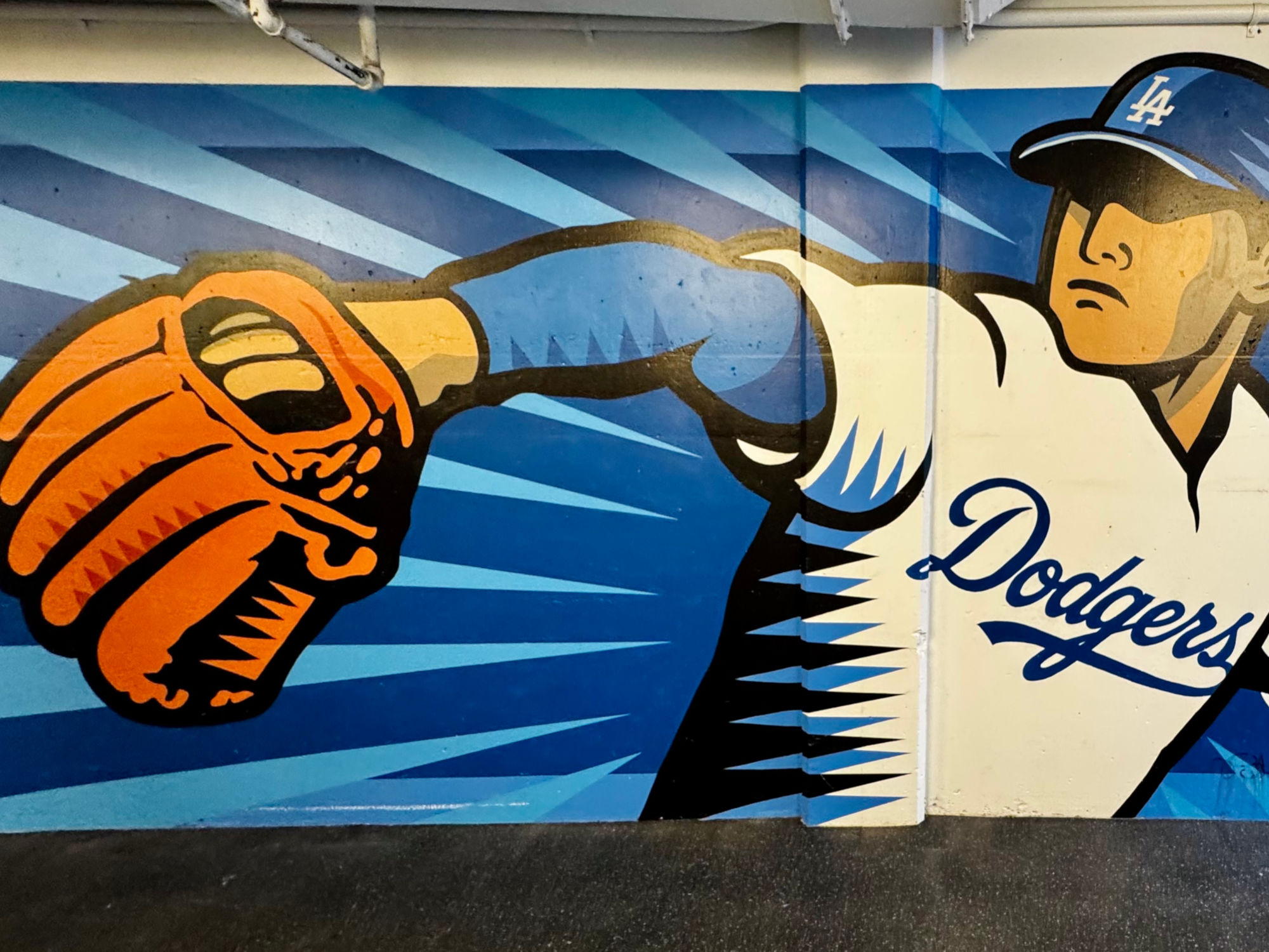 Dodgers Logo Clubhouse Player Mural