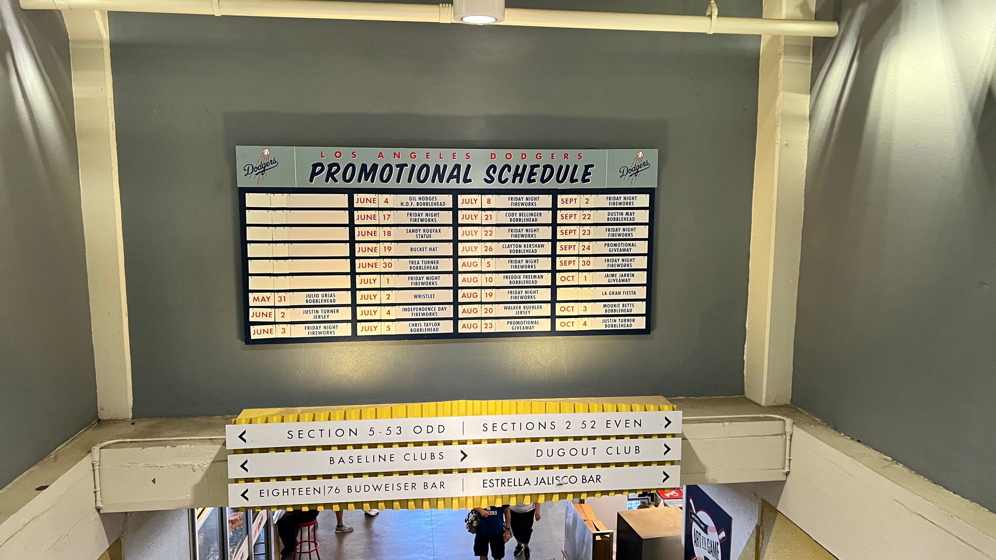 Dodgers Promotional Schedule