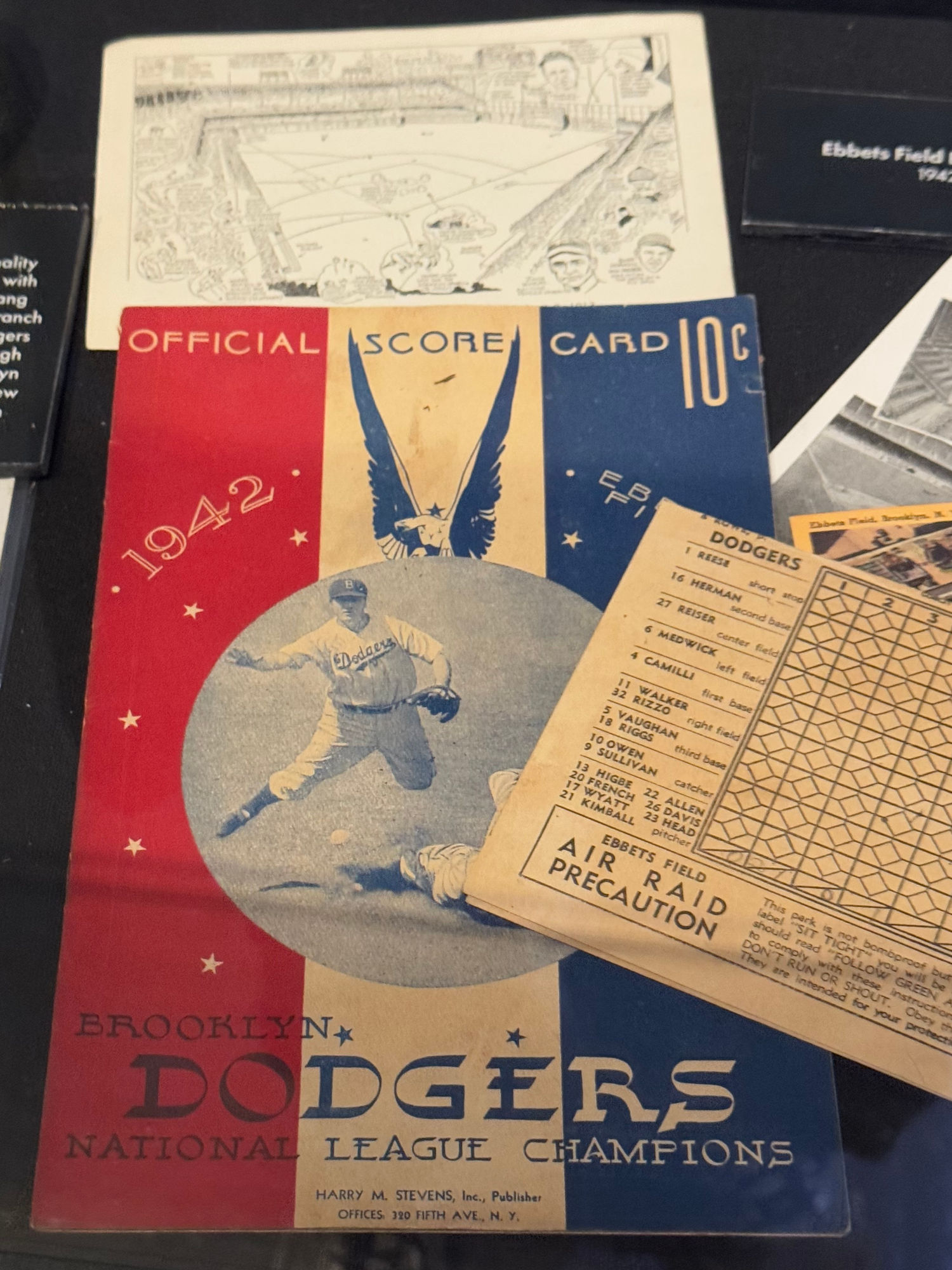 Brooklyn Dodgers Scorecard Ebbets Field Brooklyn Dodgers Scorecard