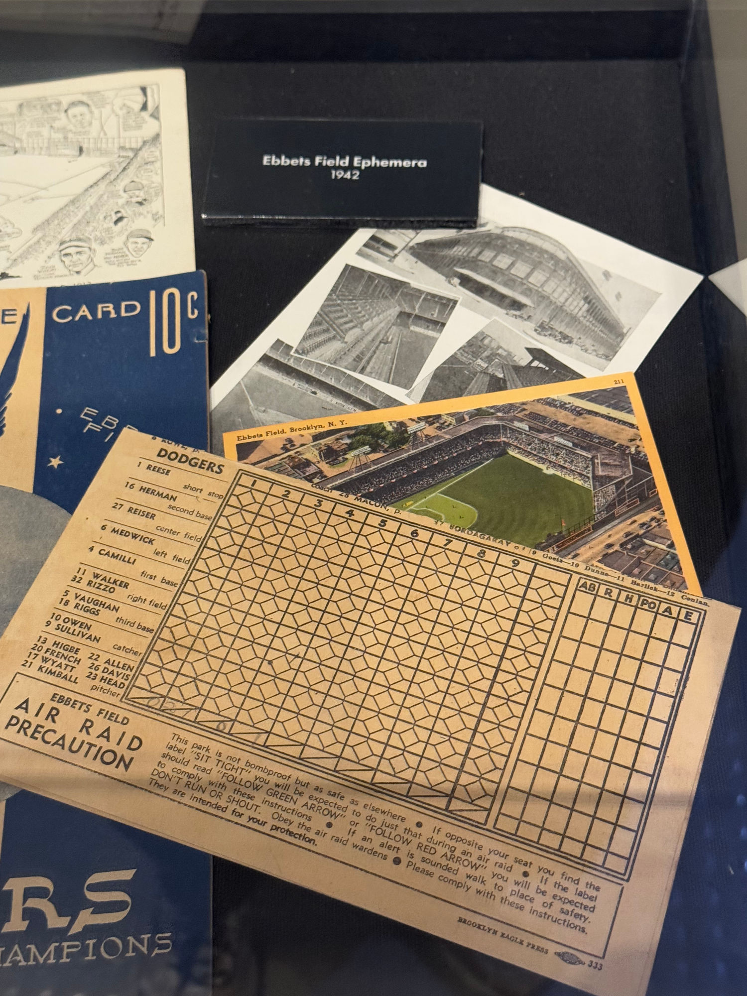 Dodgers Scorecard Ebbets Field Dodgers Scorecard