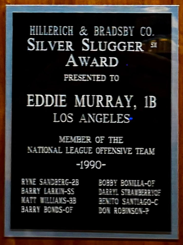 1990 Silver Slugger Award Eddie Murray Eddie Murray 1990 Silver Slugger Award