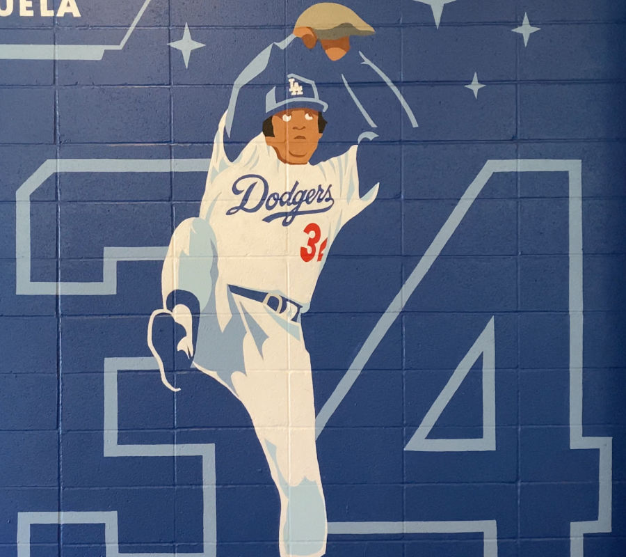 Fernando Valenzuela #34 at Dodger Stadium