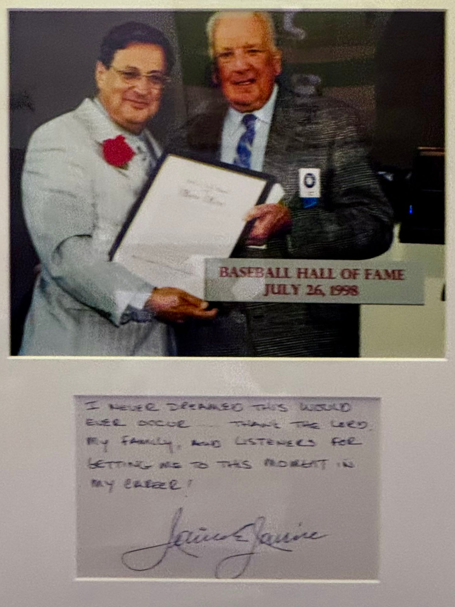 Jaime Jarrin Handwritten Note