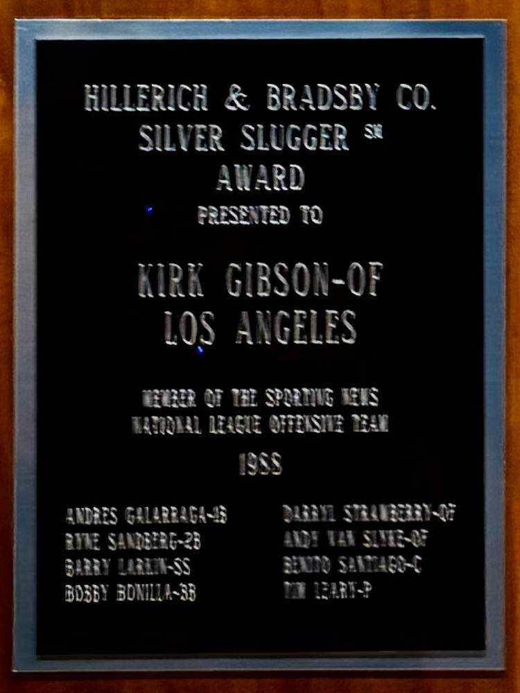 1988 Silver Slugger Award Kirk Gibson Kirk Gibson 1988 Silver Slugger Award