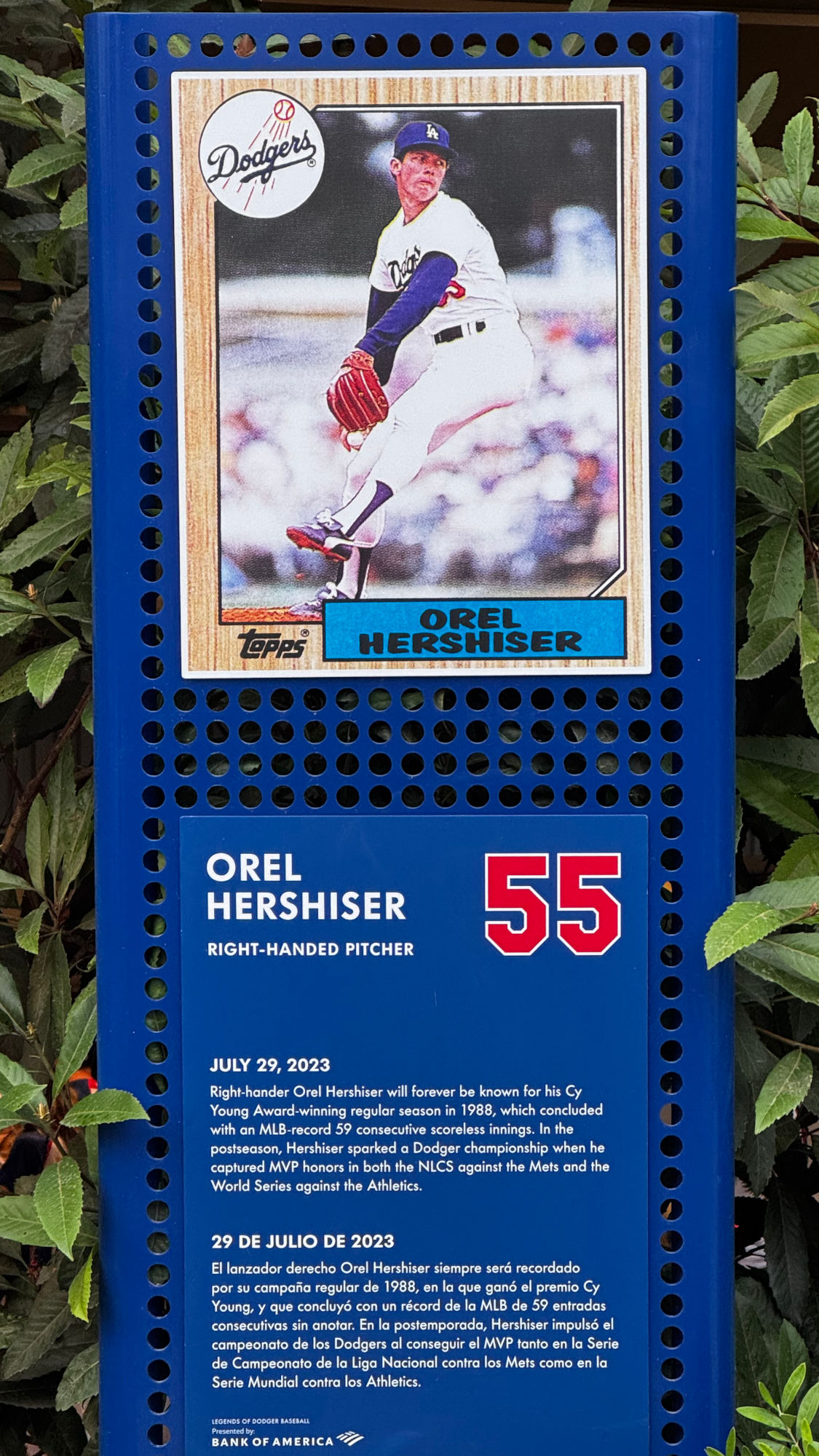 Legend of Dodger Baseball Orel Hershiser
