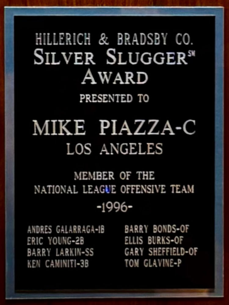1996 Silver Slugger Award Mike Piazza Mike Piazza 1996 Silver Slugger Award