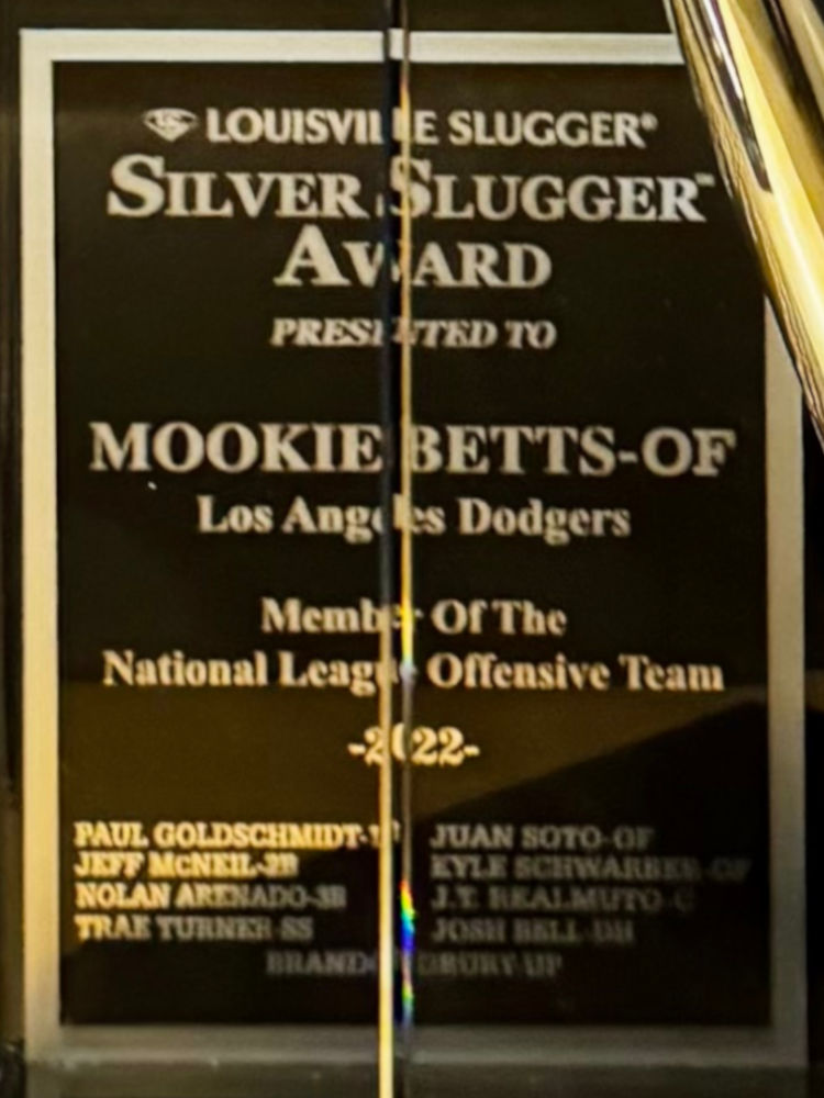 2022 Silver Slugger Award Mookie Betts Mookie Betts 2022 Silver Slugger Award