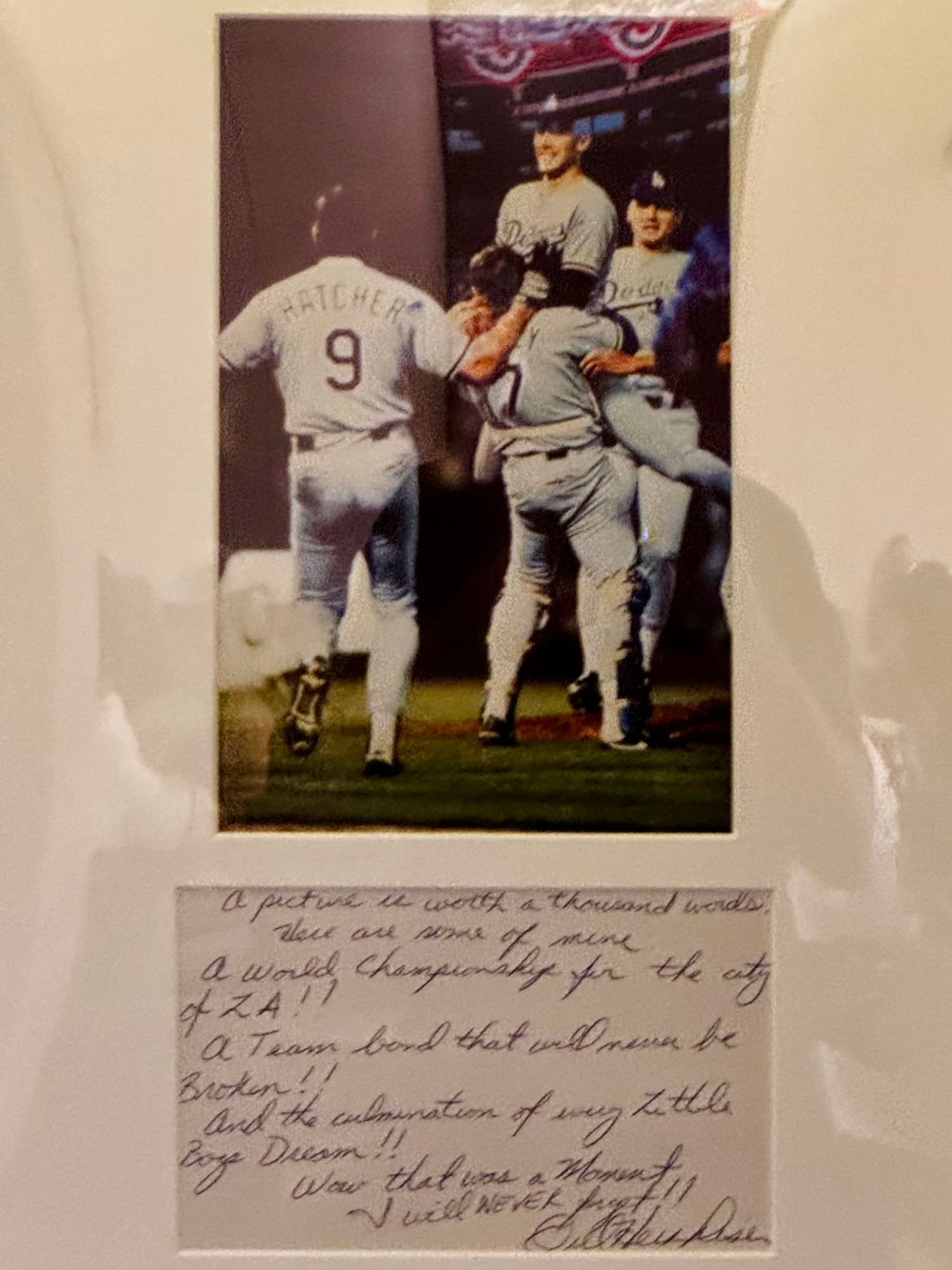 Orel Hershiser Handwritten Note