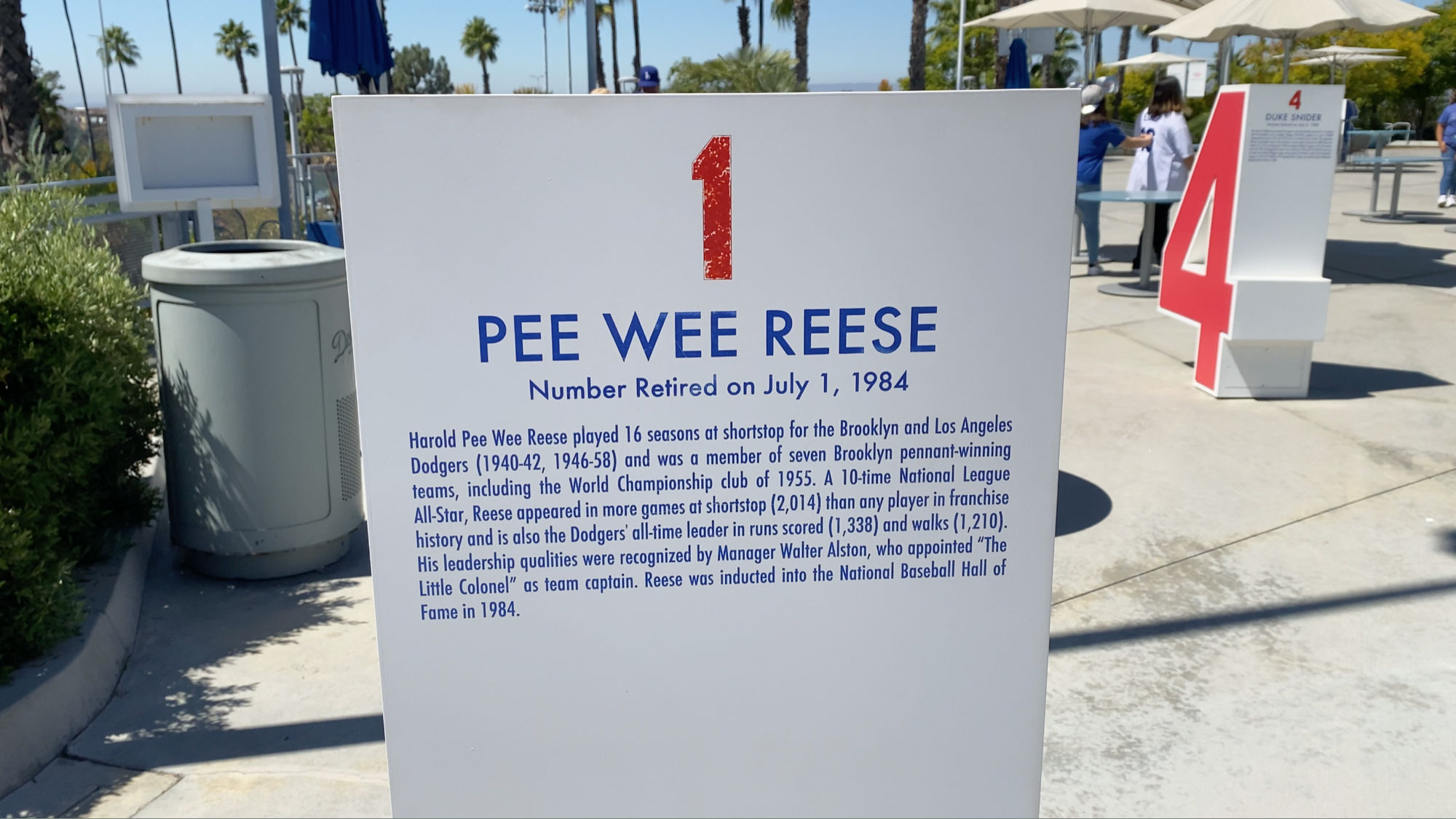 Retired Numbers Pee Wee Reese