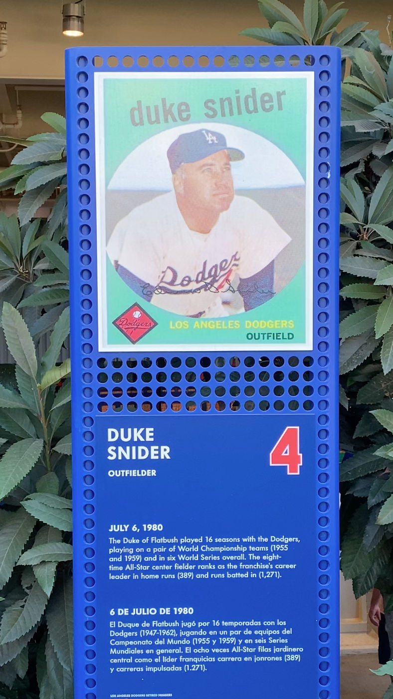 Retired Number Duke Snider #4