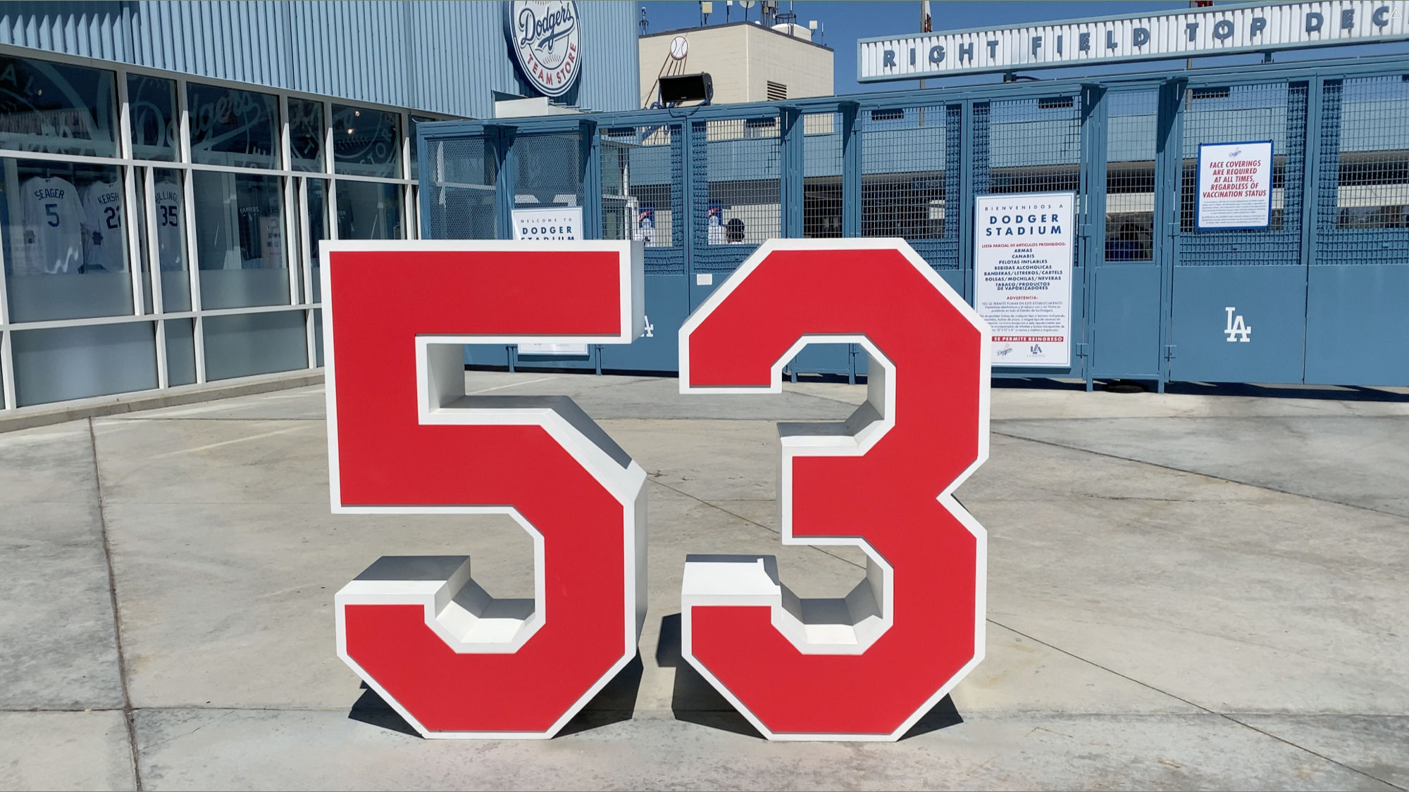 Don Drysdale #53 at Dodger Stadium