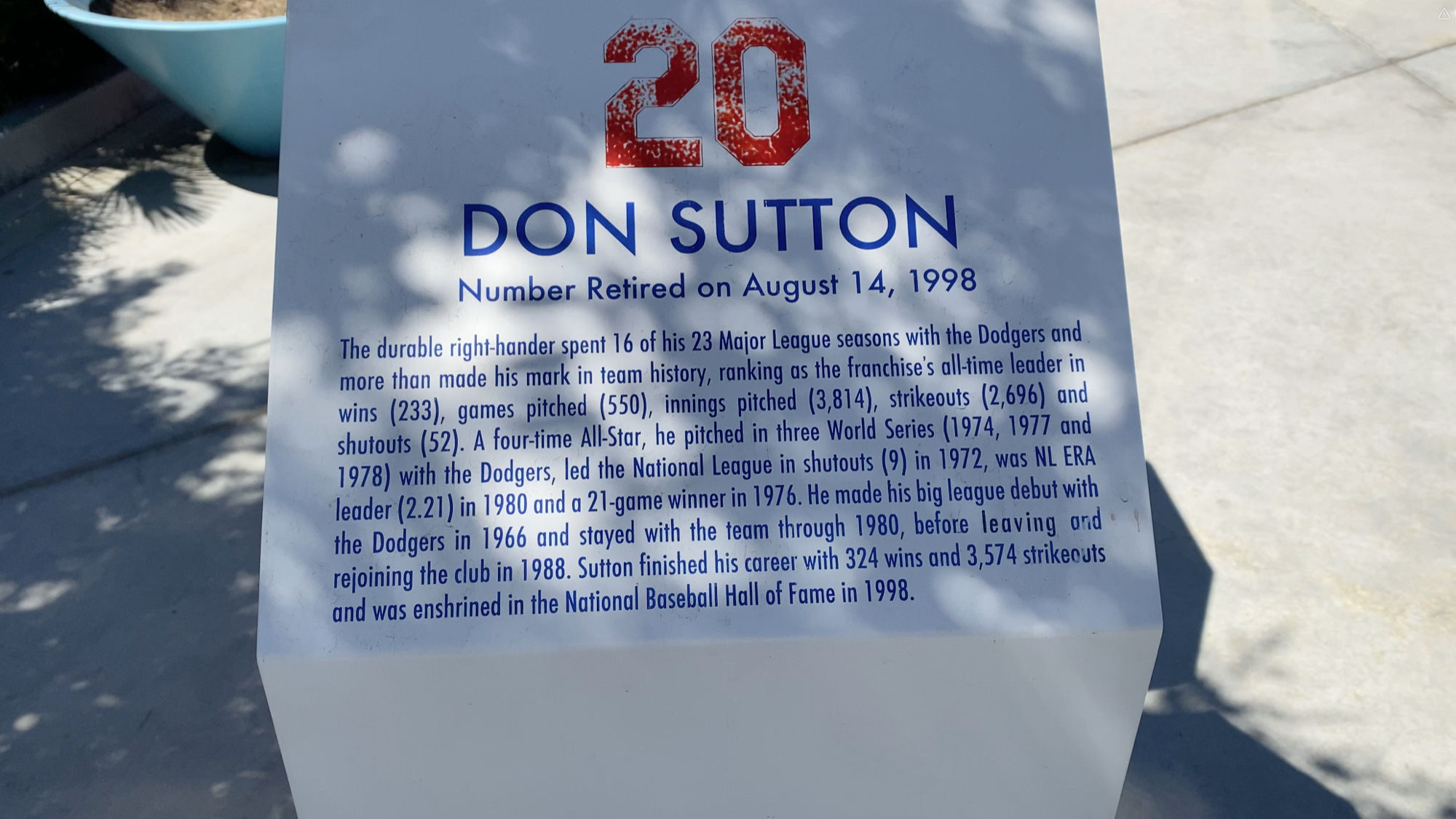 Retired Numbers Don Sutton