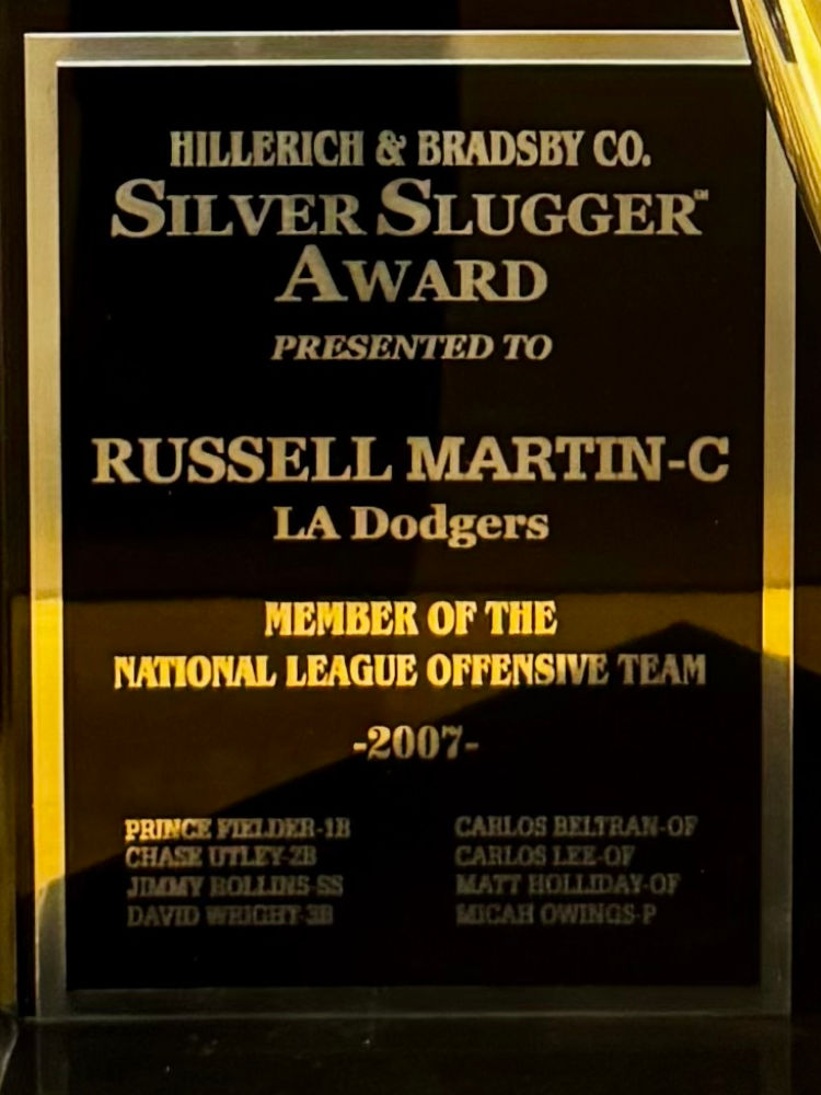 2007 Silver Slugger Award Russell Martin Russell Martin 2007 Silver Slugger Award