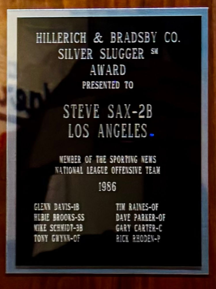 1986 Silver Slugger Award Steve Sax Steve Sax 1986 Silver Slugger Award