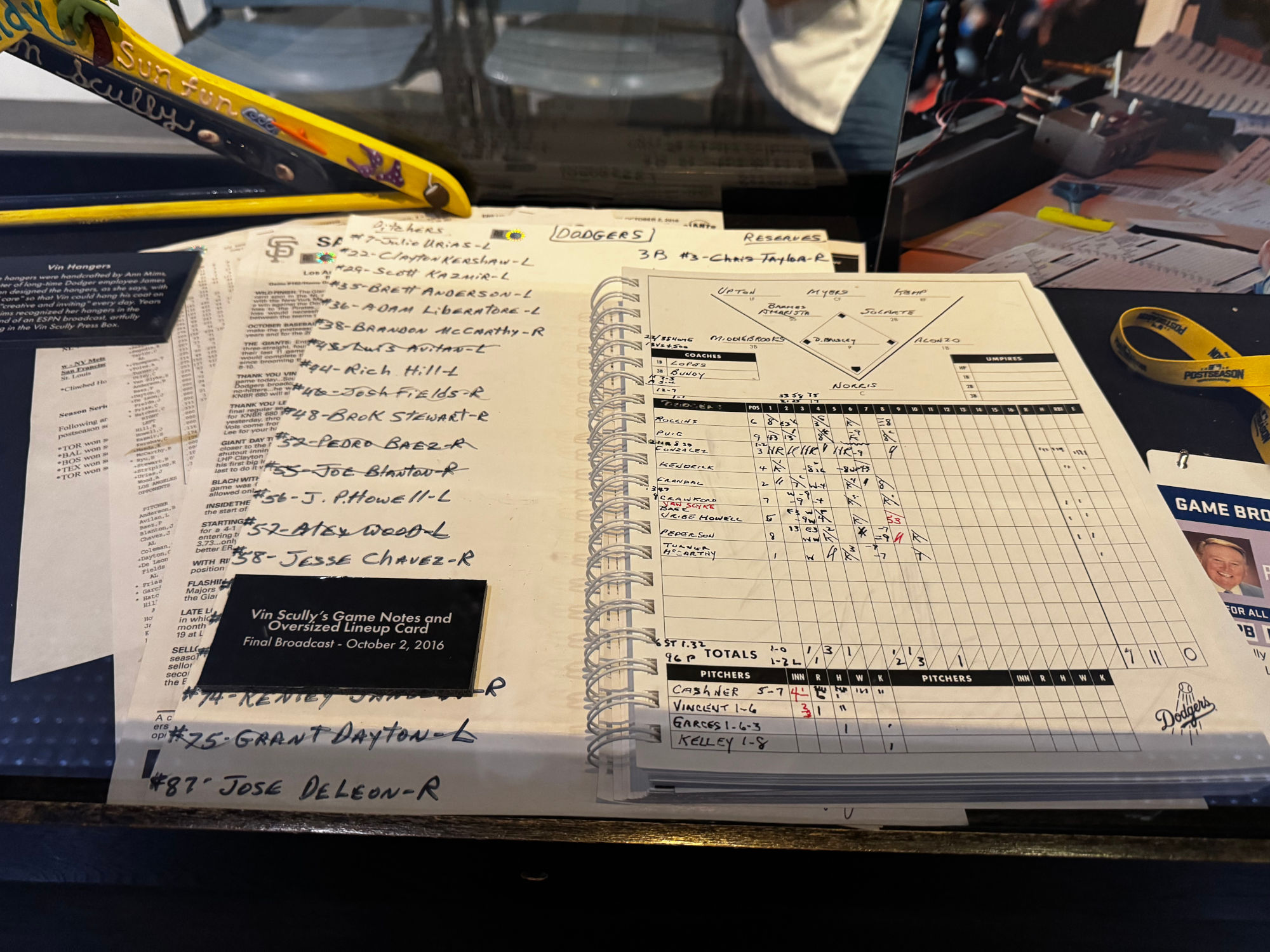 Final Game Notes Vin Scully Final Game Notes
