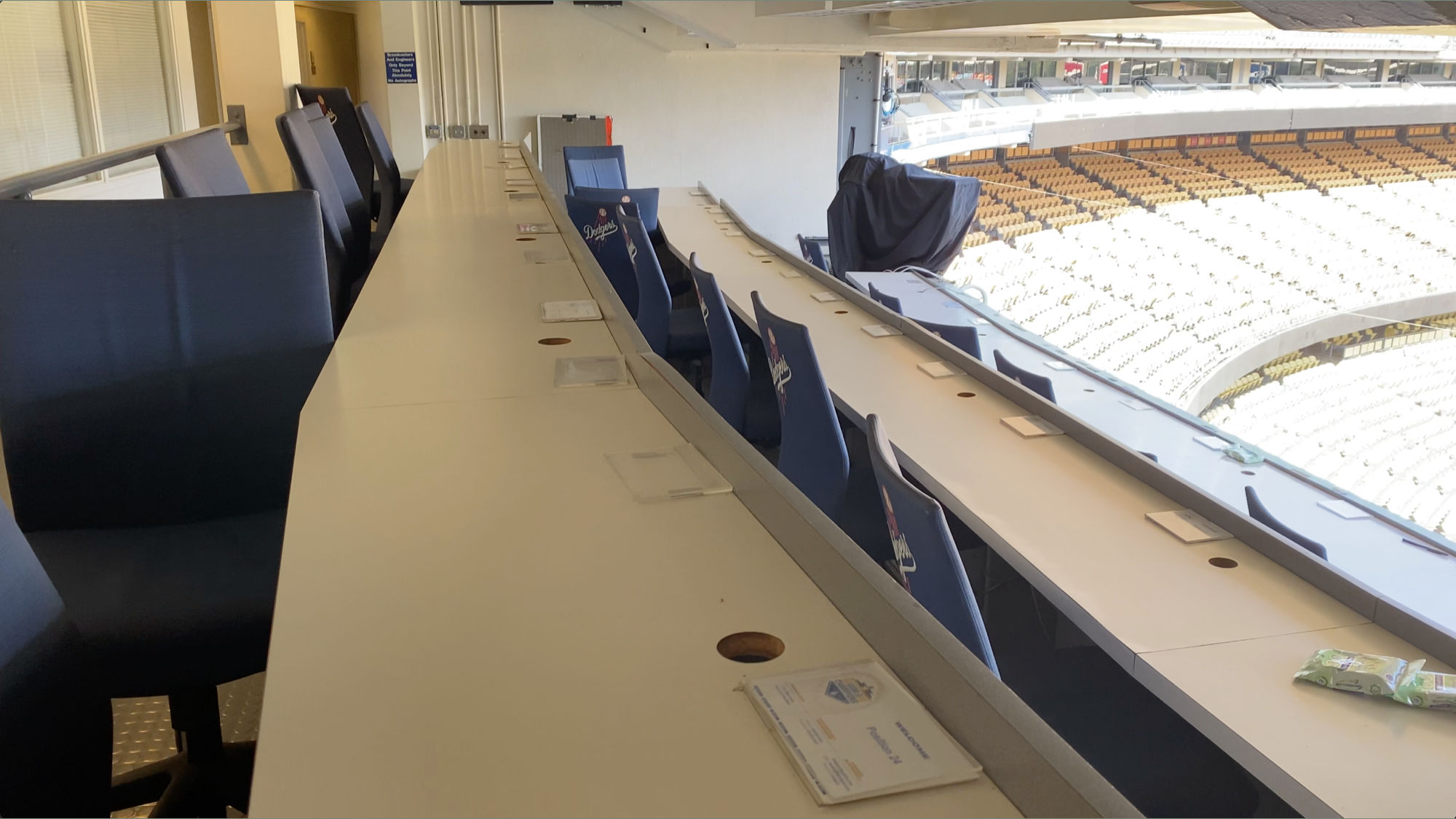 Vin Scully Press Box Tables