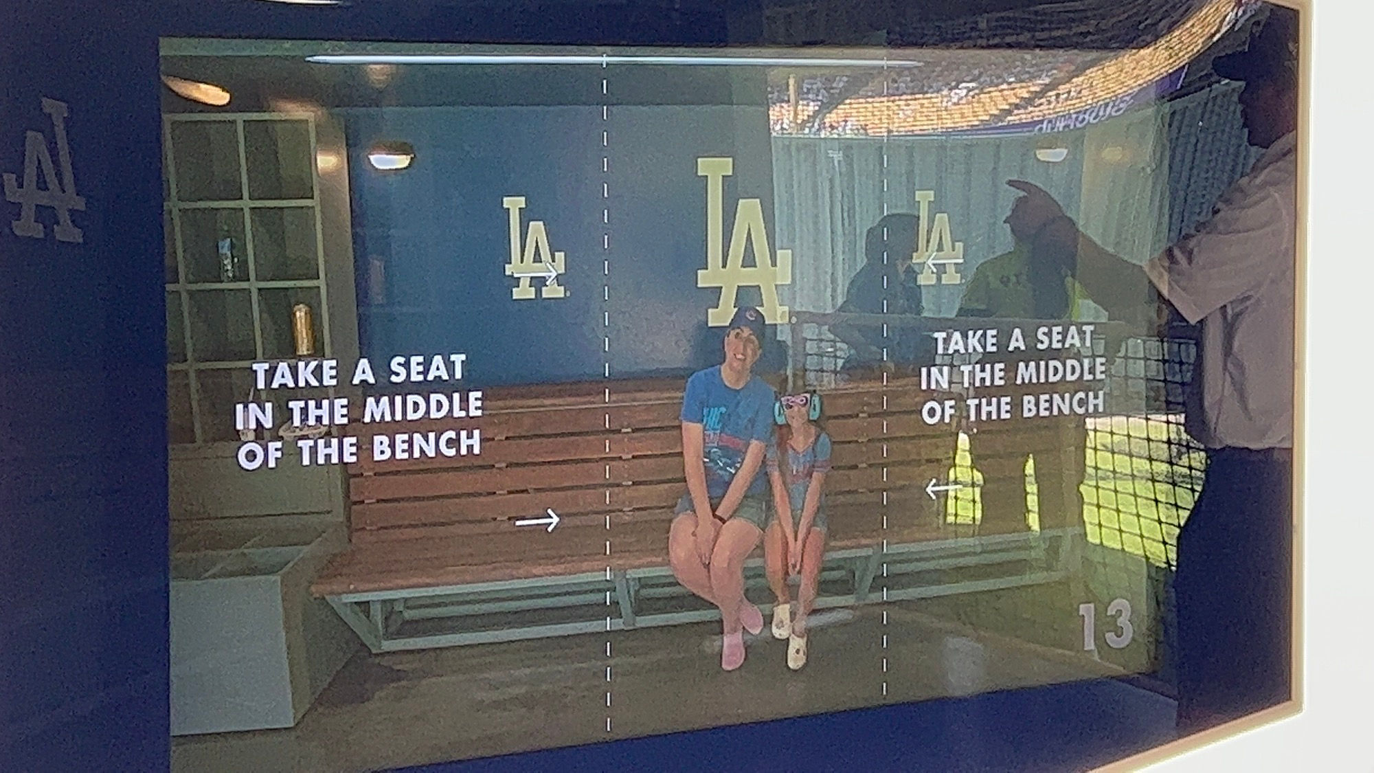 Dodger Dugout Virtual Photo Take a Seat in the Middle