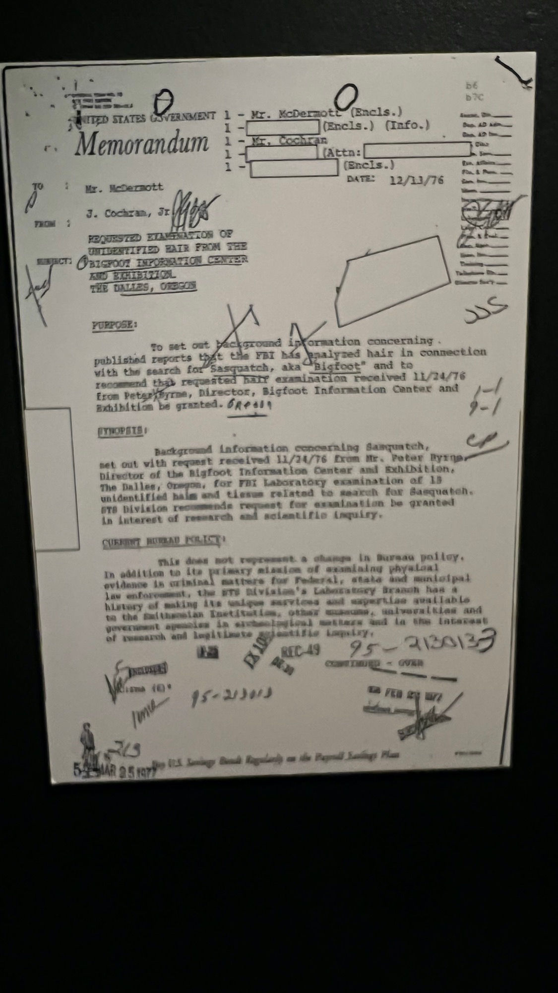 Bigfoot FBI Examination