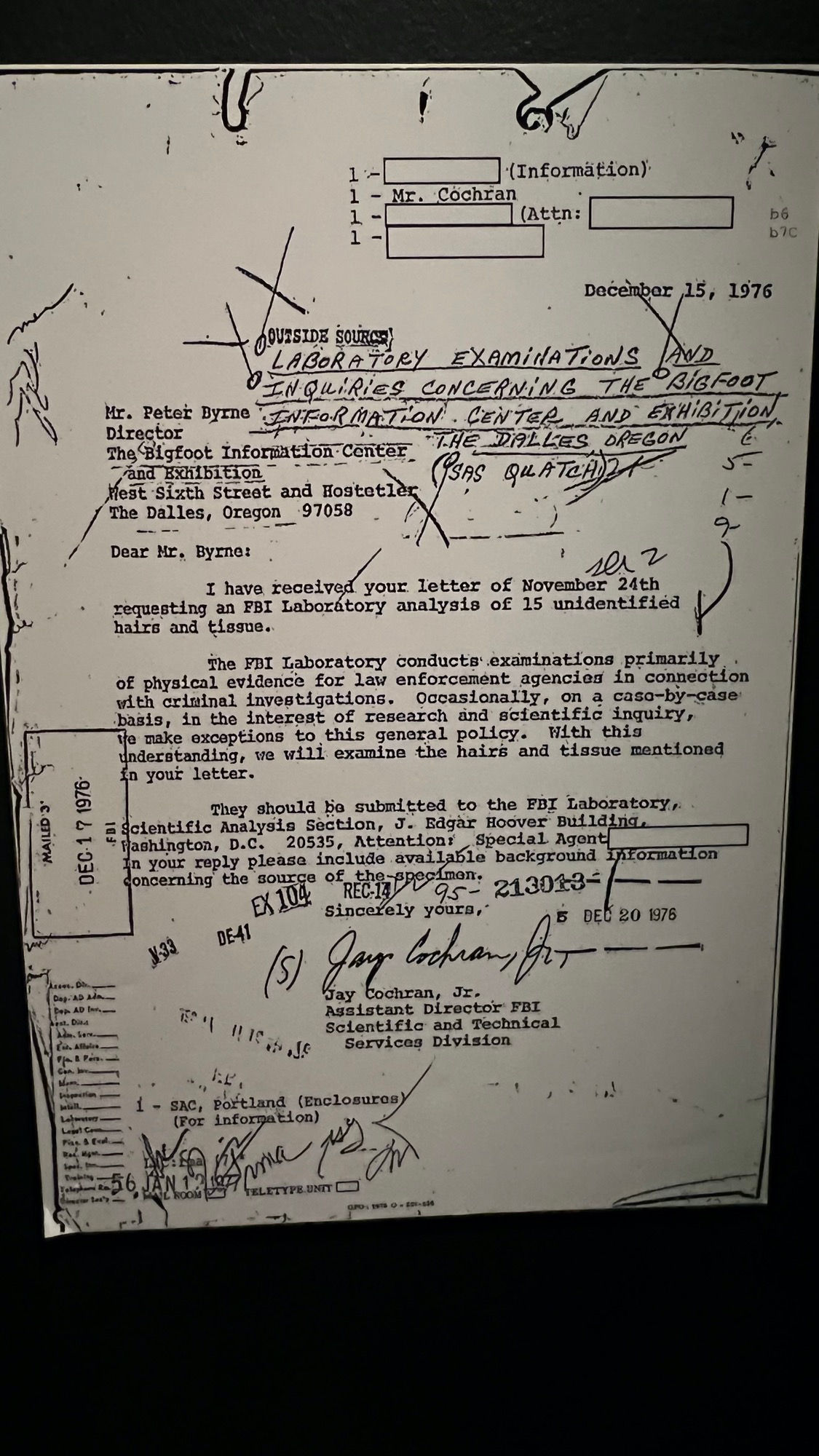 Bigfoot FBI Lab Analysis