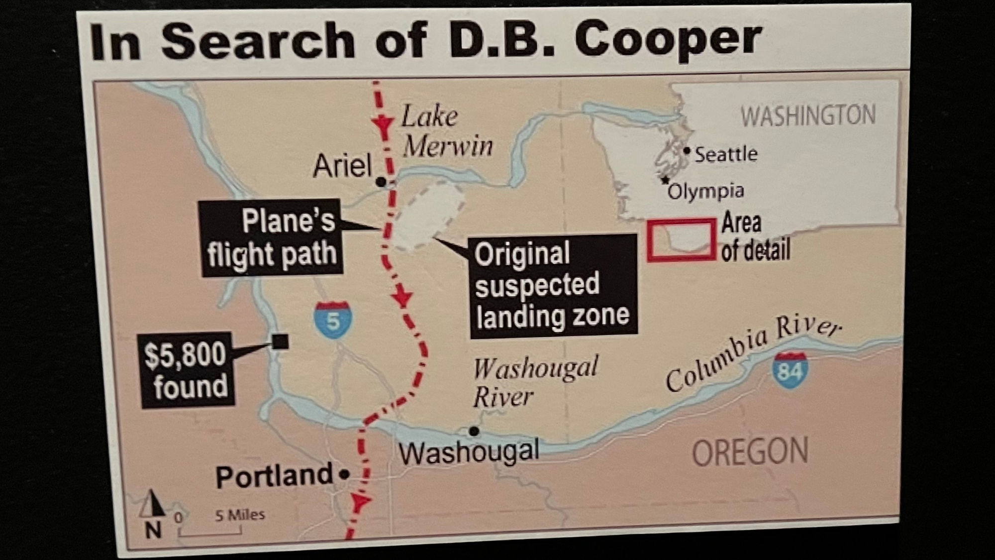 Dan Cooper Plane's Flight Path