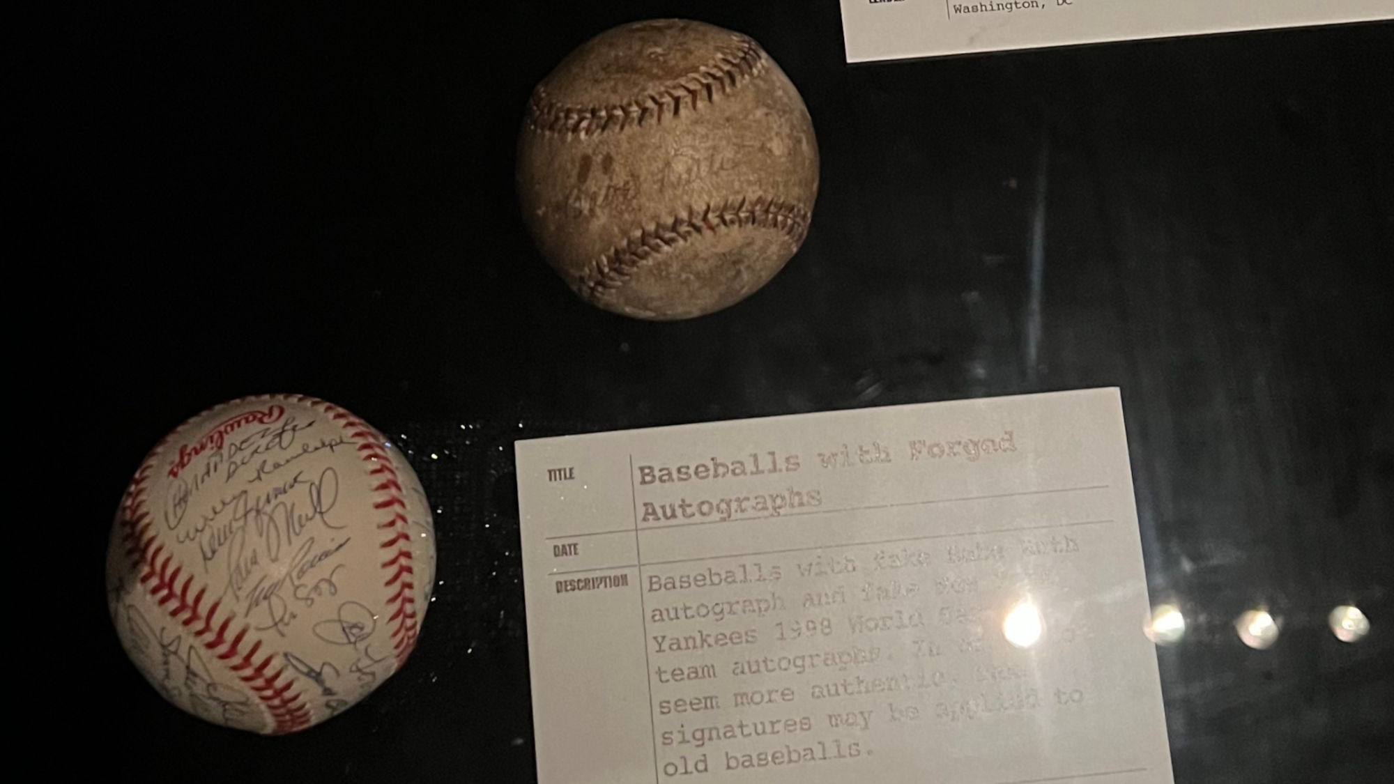 FBI Baseballs with Forged Autographs