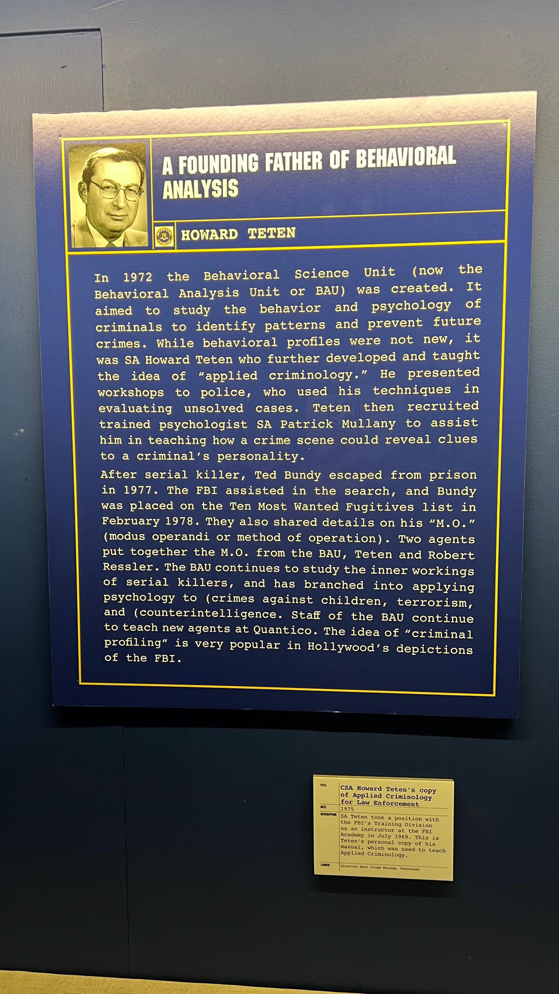 Howard Teten FBI Howard Teten