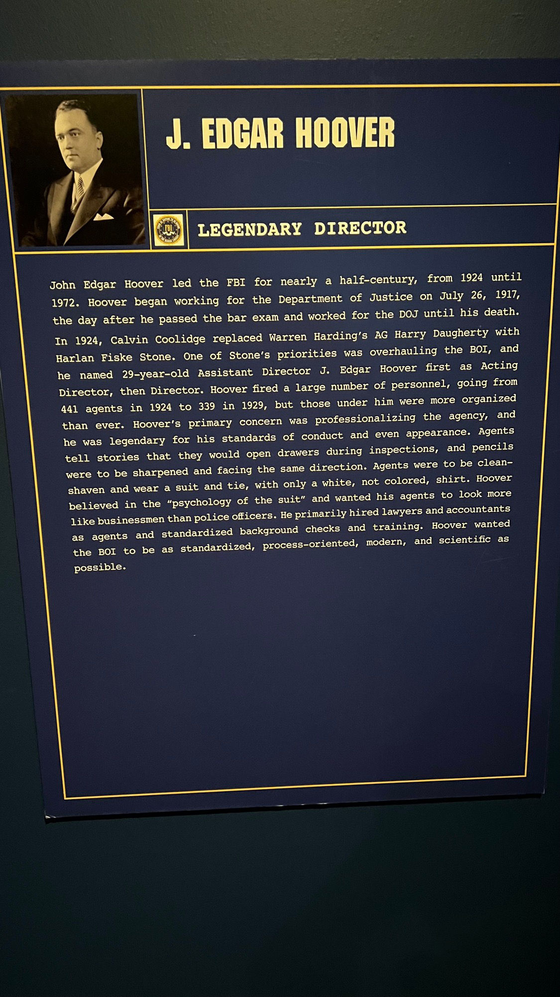 J. Edgar Hoover FBI J. Edgar Hoover