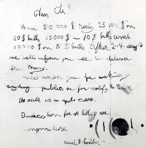 FBI Lindberg Baby Ransom Note