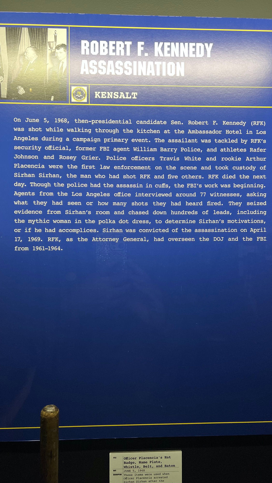 Robert F. Kennedy Assassination FBI Robert F. Kennedy Assassination