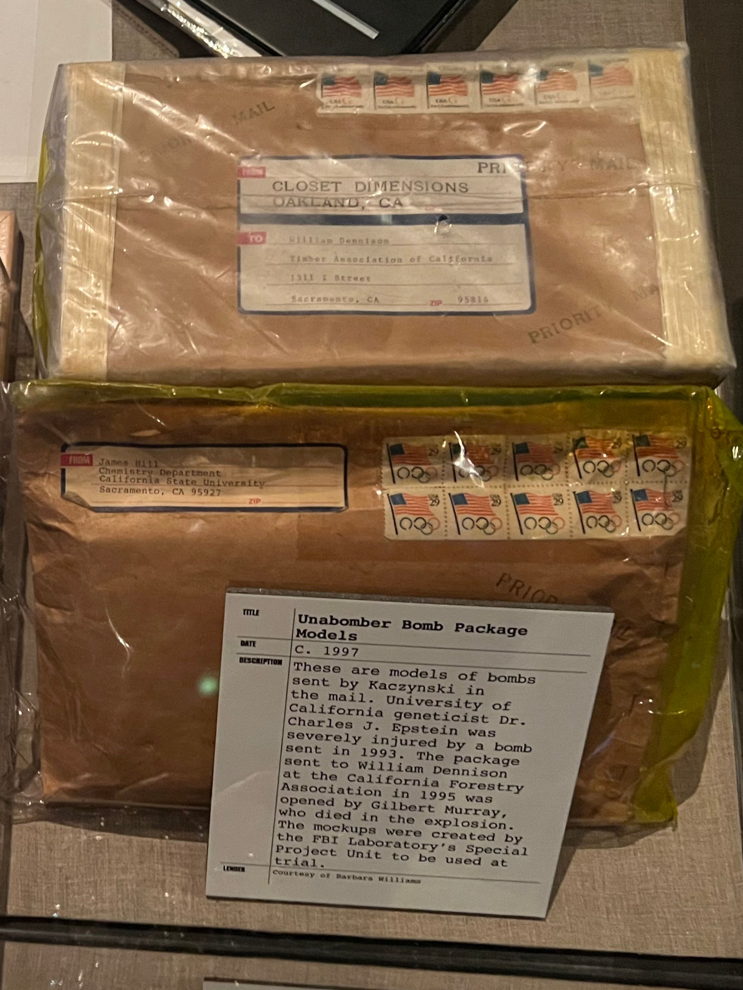 Unabomber Bomb Package Models