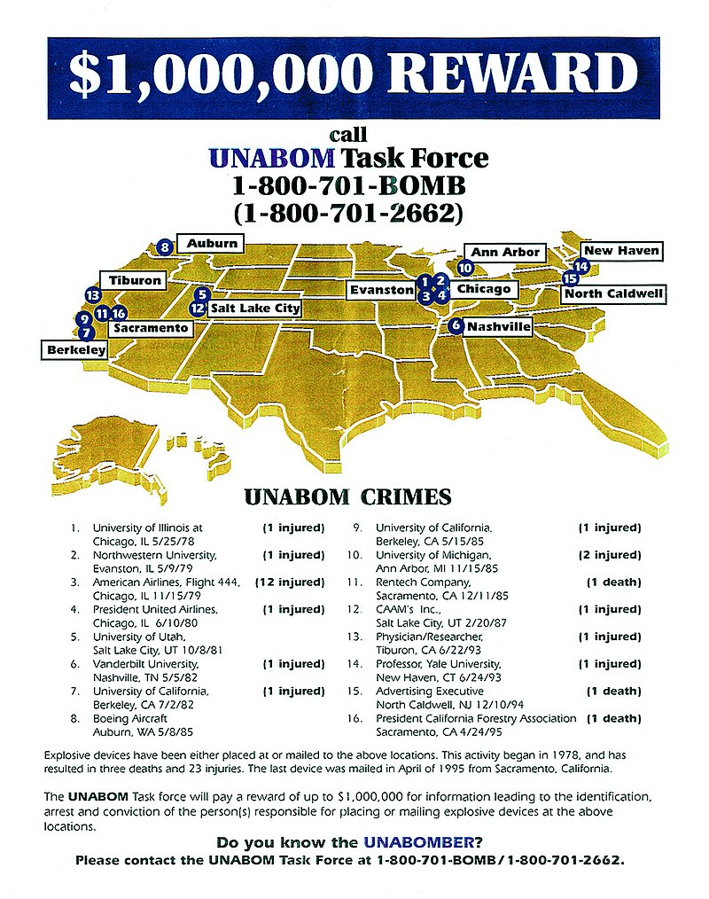 Unabomber Wanted Poster