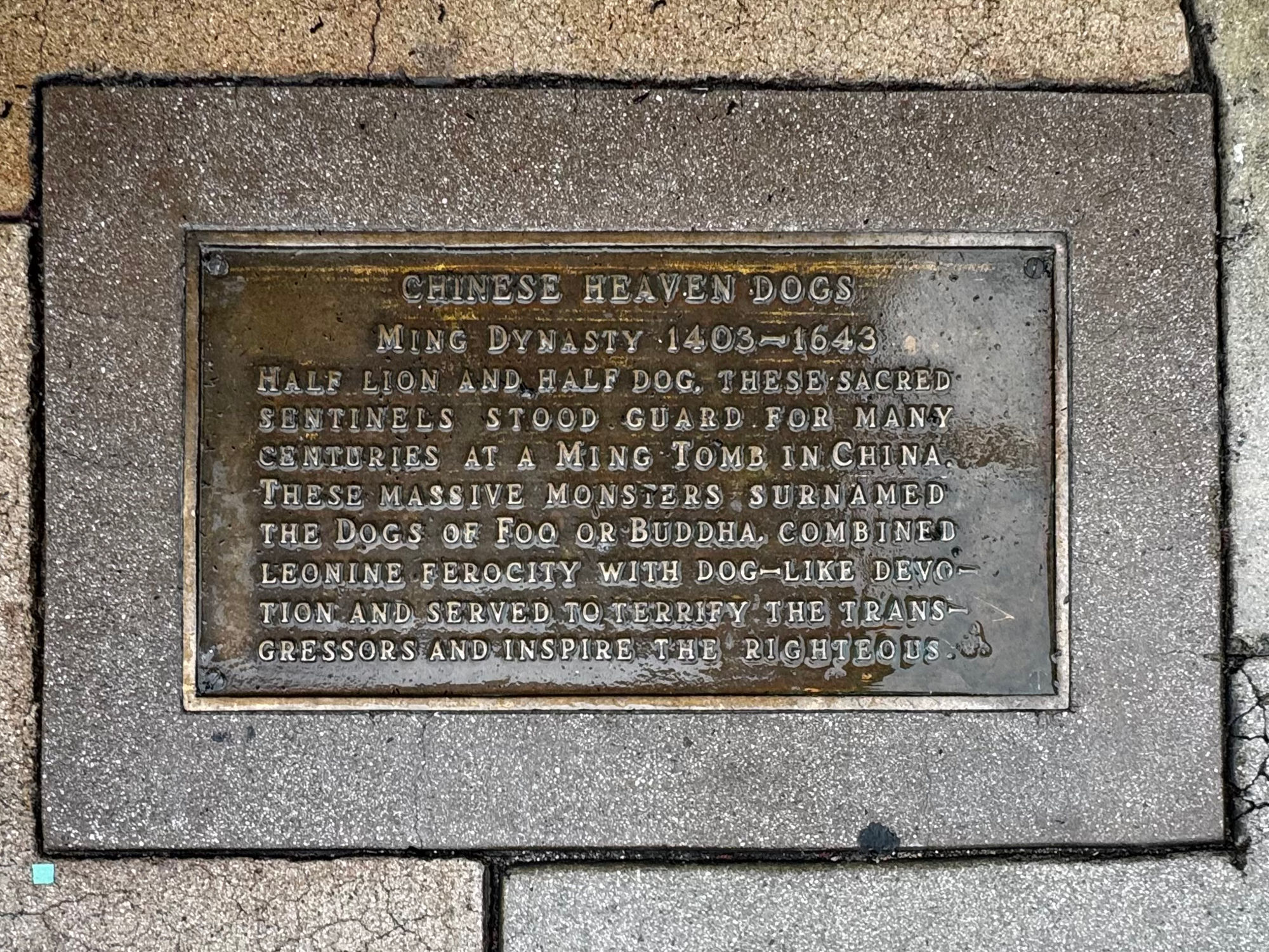 TCL Chinese Theatre Chinese Heaven Dog Plaque