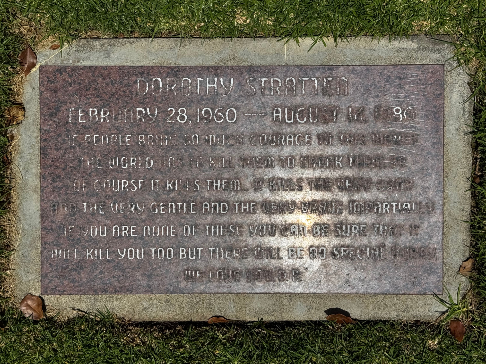 Westwood Village Memorial Park Dorothy Stratten