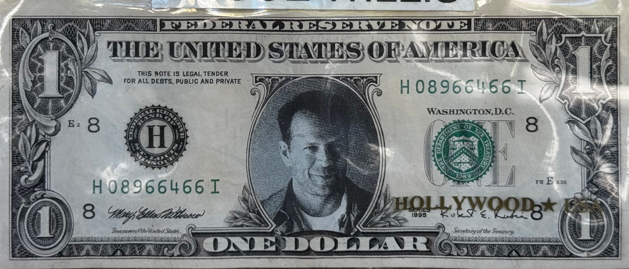 Fake One Dollar Bill Bruce Willis