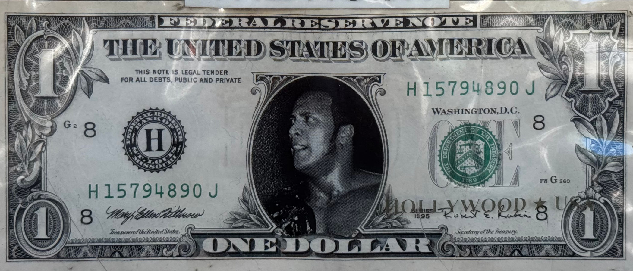 Fake One Dollar Bill Dwayne Johnson