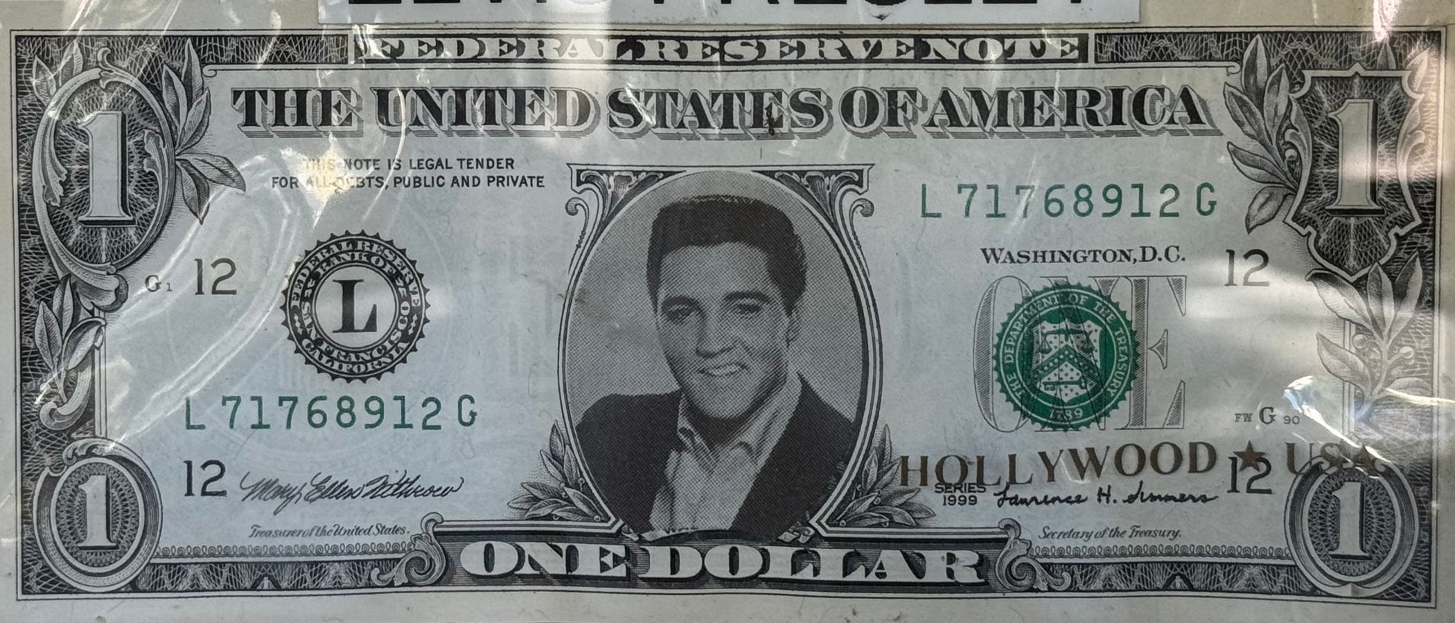 Fake One Dollar Bill Elvis Presley