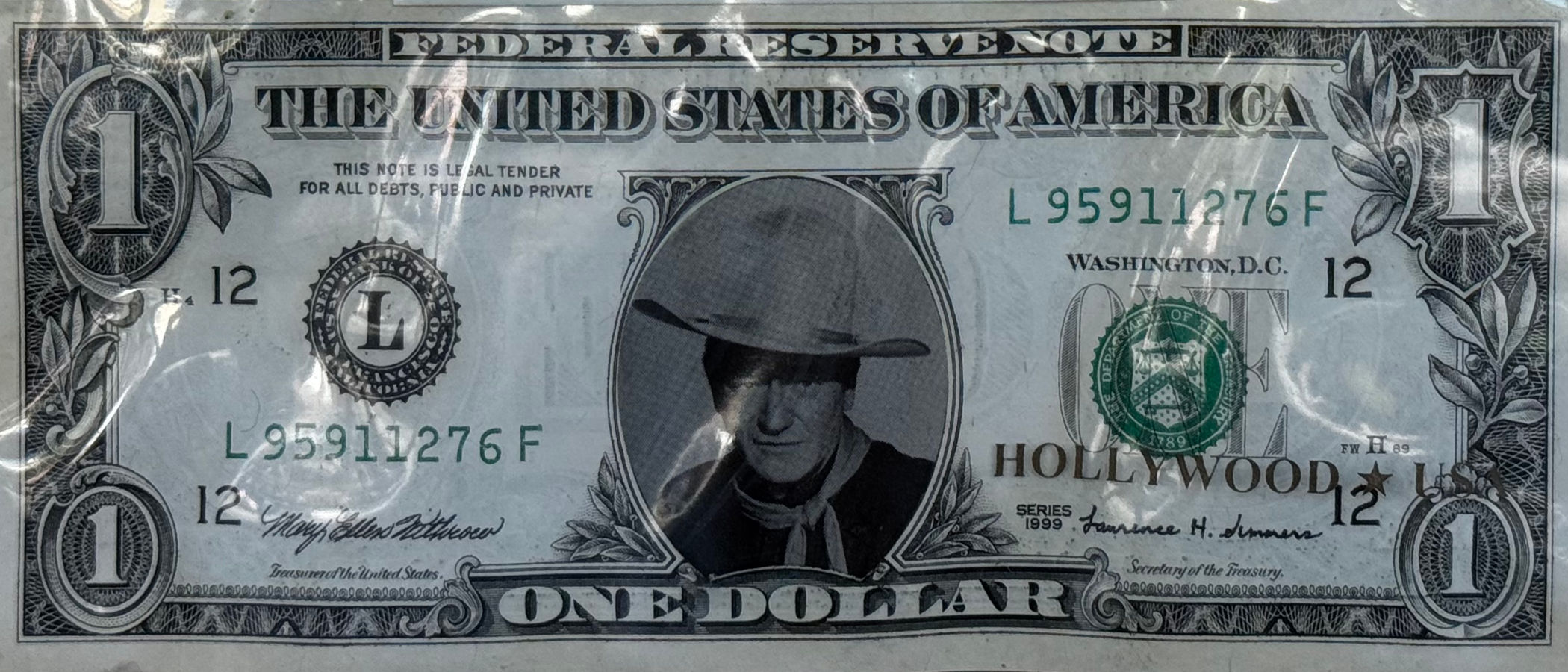 Fake One Dollar Bill John Wayne