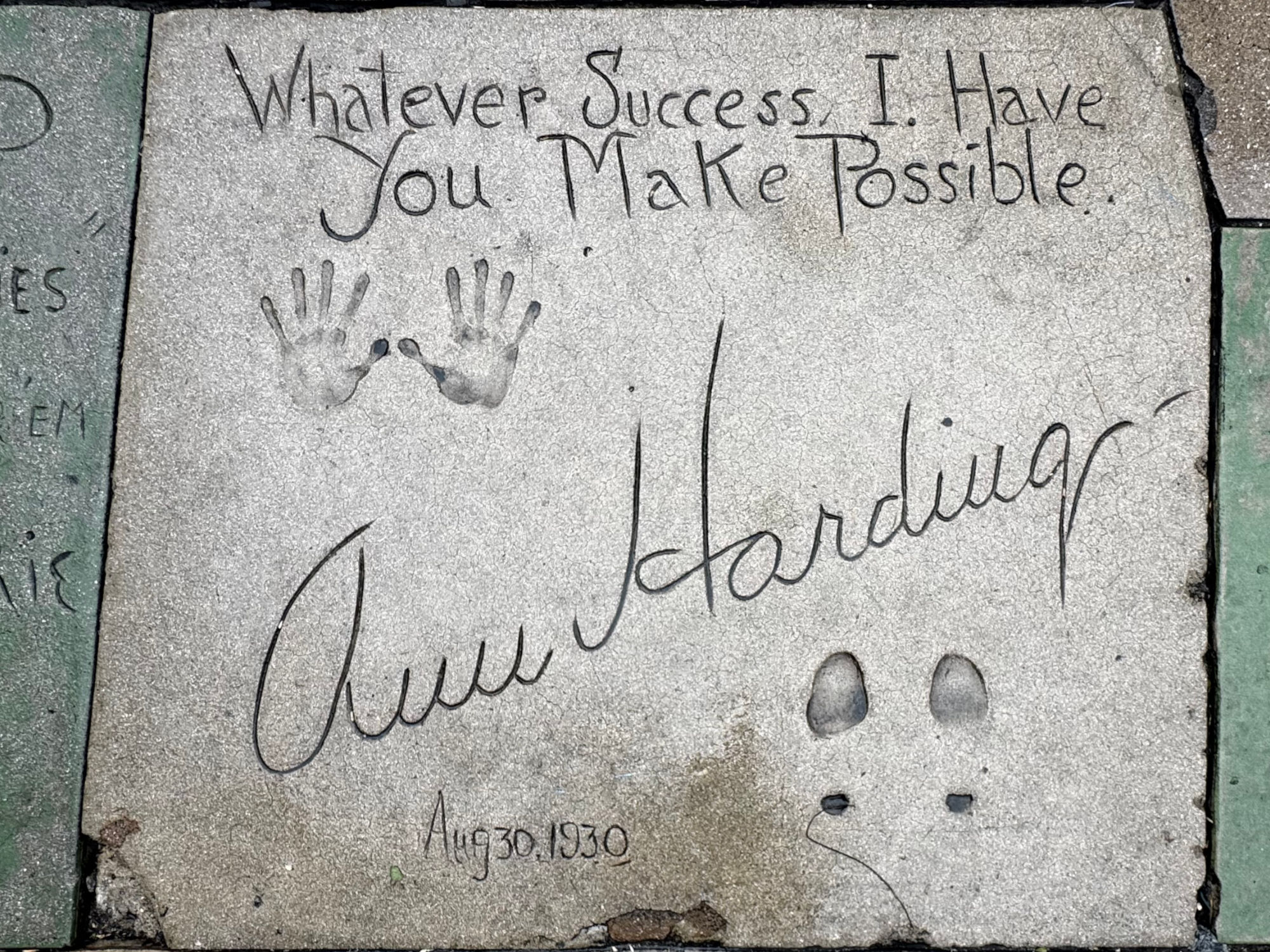 Grauman's Chinese Theatre Ann Harding