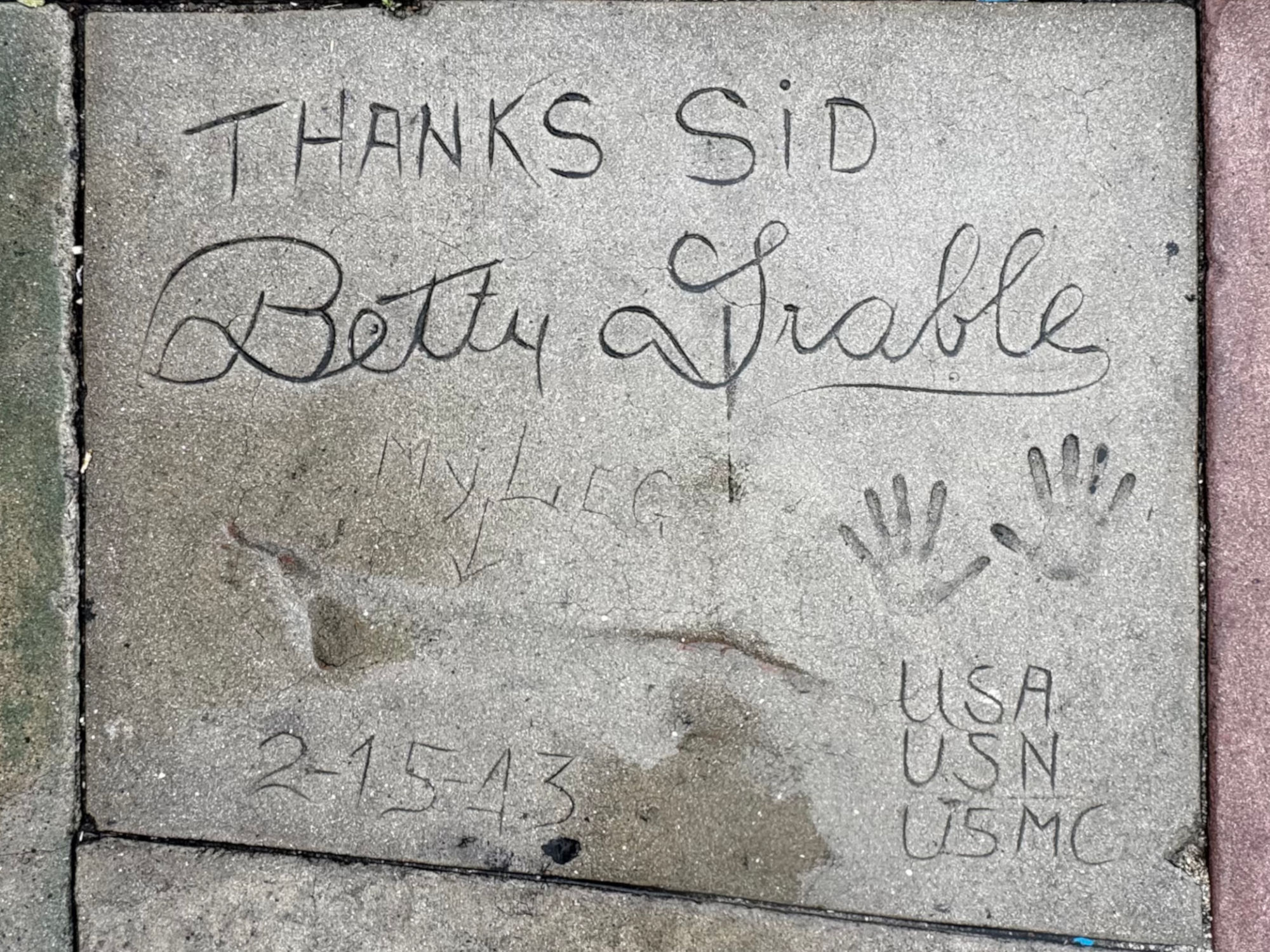 Grauman's Chinese Theatre Betty Grable