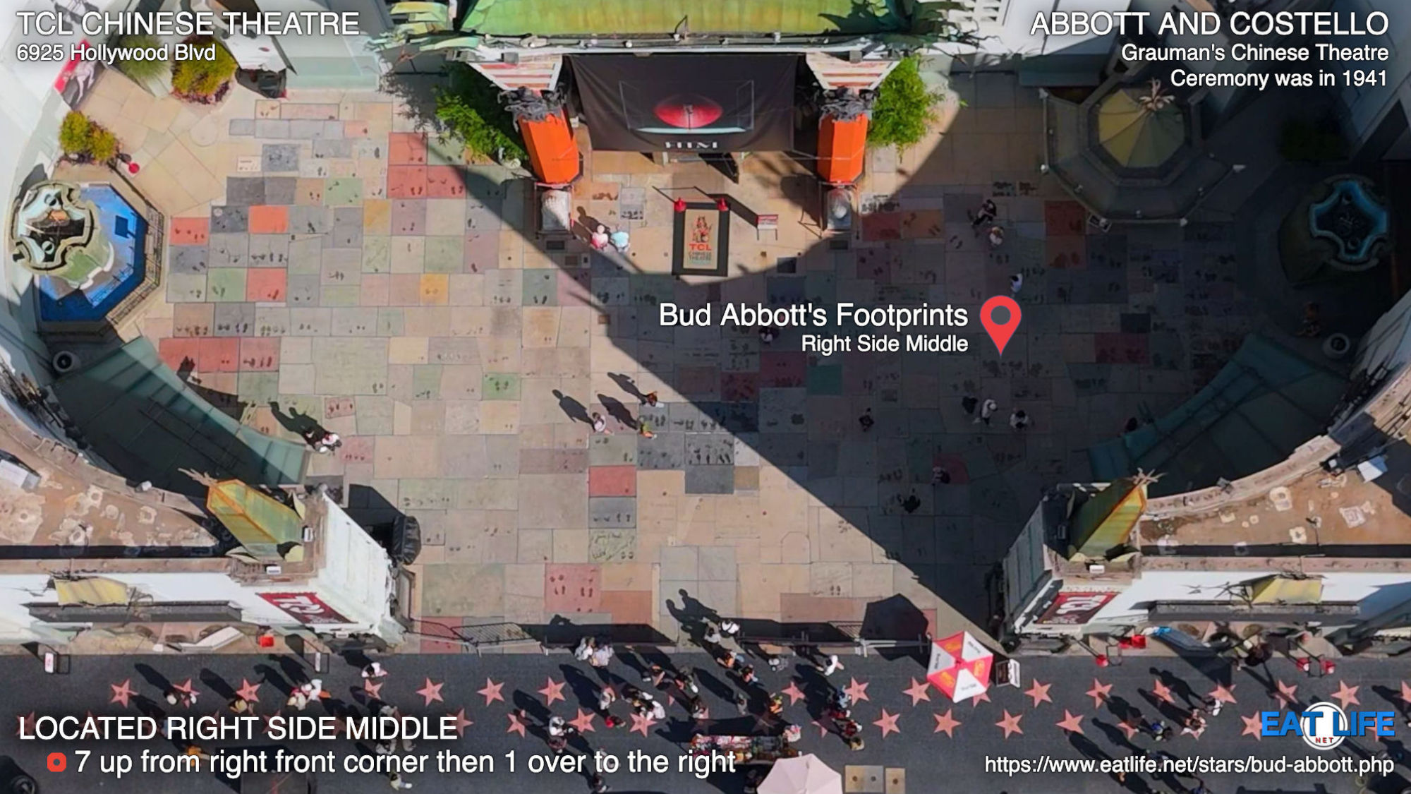 TCL Chinese Theatre Bud Abbott's Footprints Located Right Side Middle